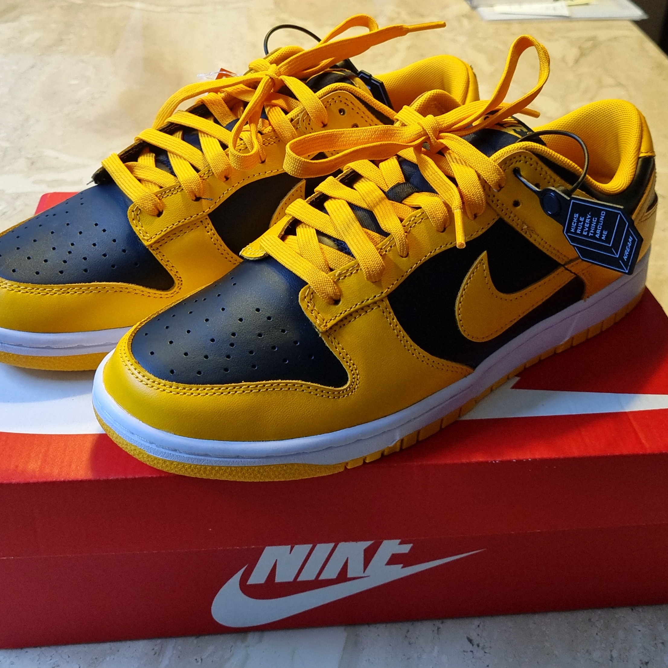 Nike Dunk Low Retro Championship Goldenrod 착용 스타일