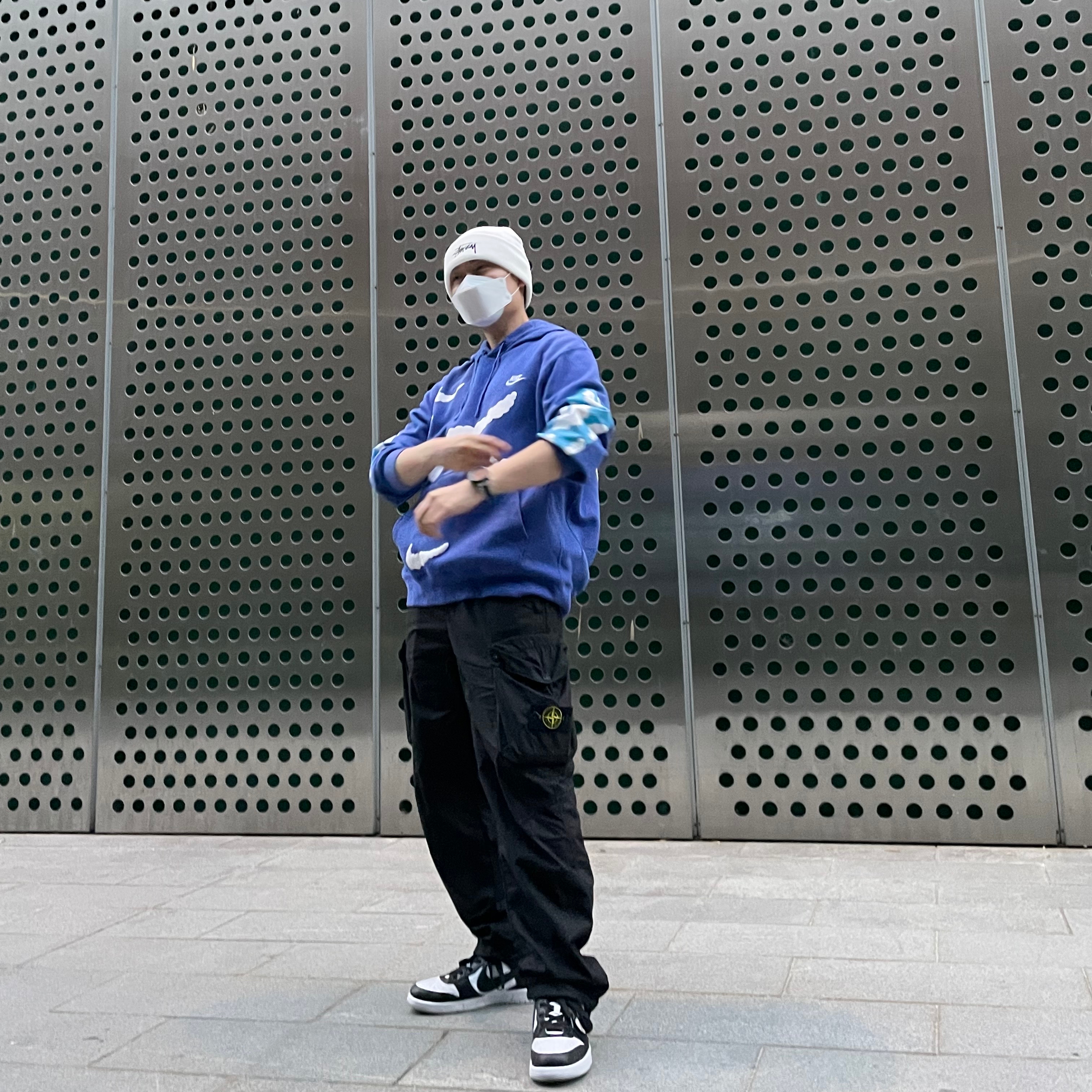 Nike x Ambush Dunk High Black, Stone Island 30203 Cargo Pants 5 Pockets Black - 21SS 착용 스타일 - 1