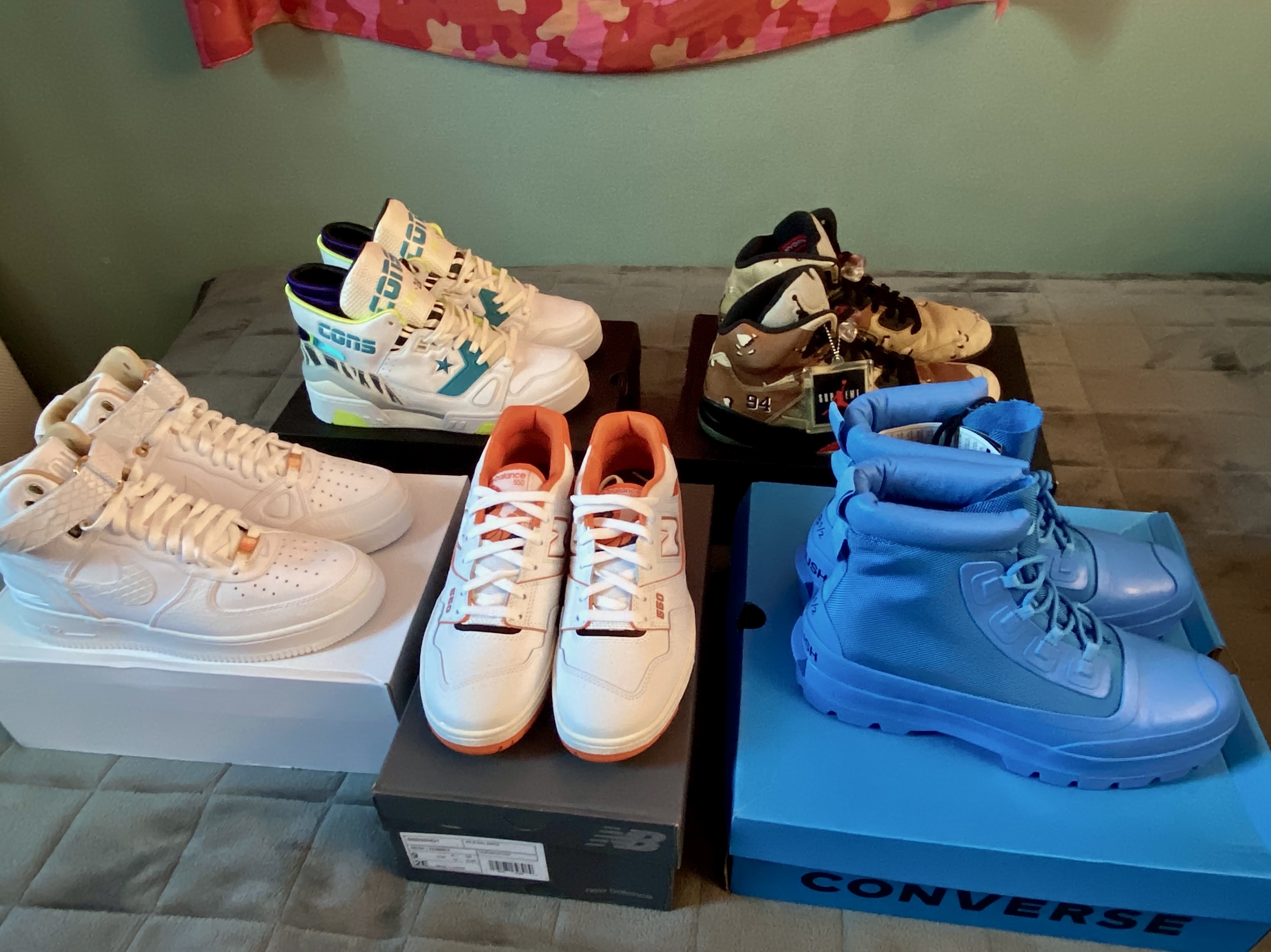 Nike x Just Don Air Force 1 High (AF100), Converse x Just Don ERX 260 Mid Animal Pack White 착용 스타일