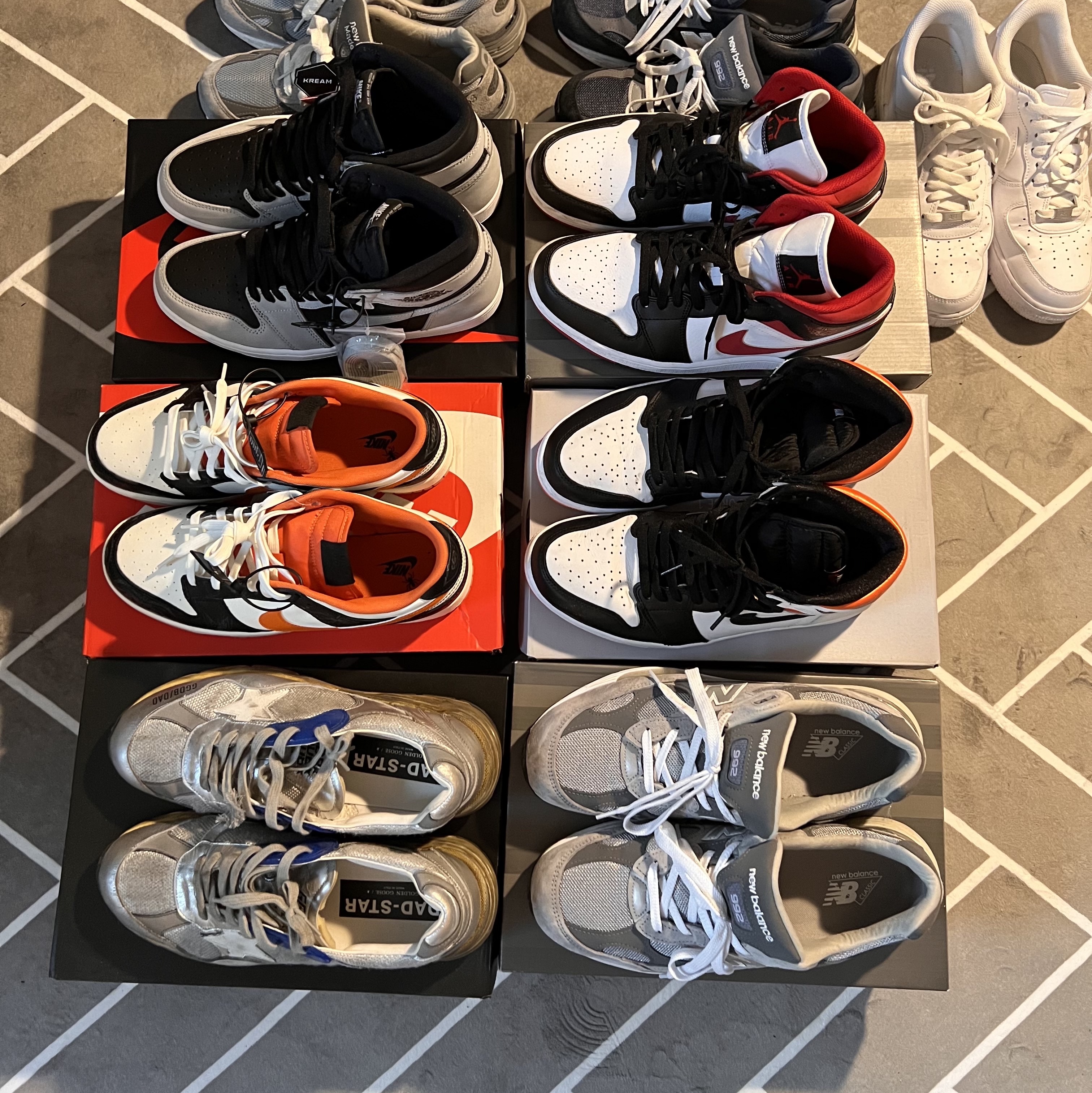 New Balance 992 Made in USA Navy, New Balance 992 Made in USA Grey - D Standard 착용 스타일
