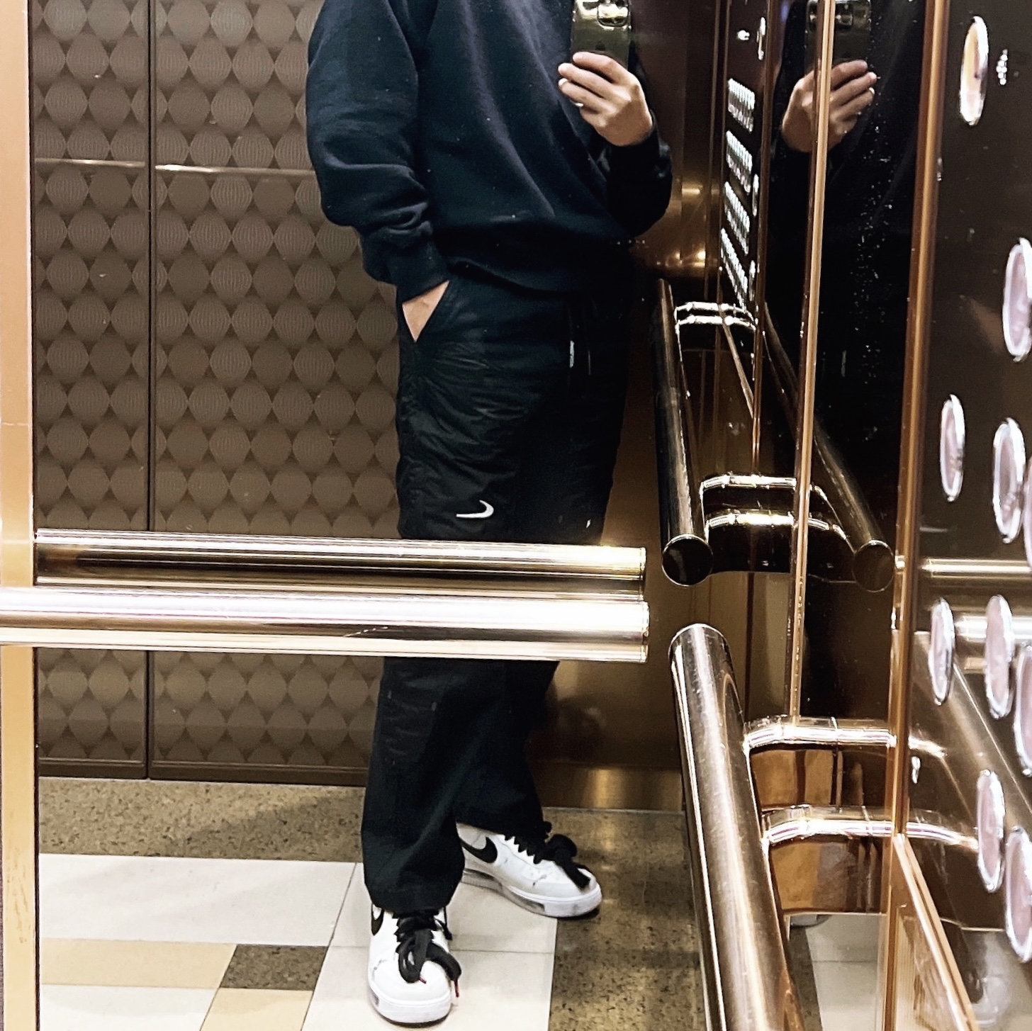 Nike x Peaceminusone Air Force 1 Low Para-Noise 2.0, Nike x Off-White NRG Pants Black 착용 스타일