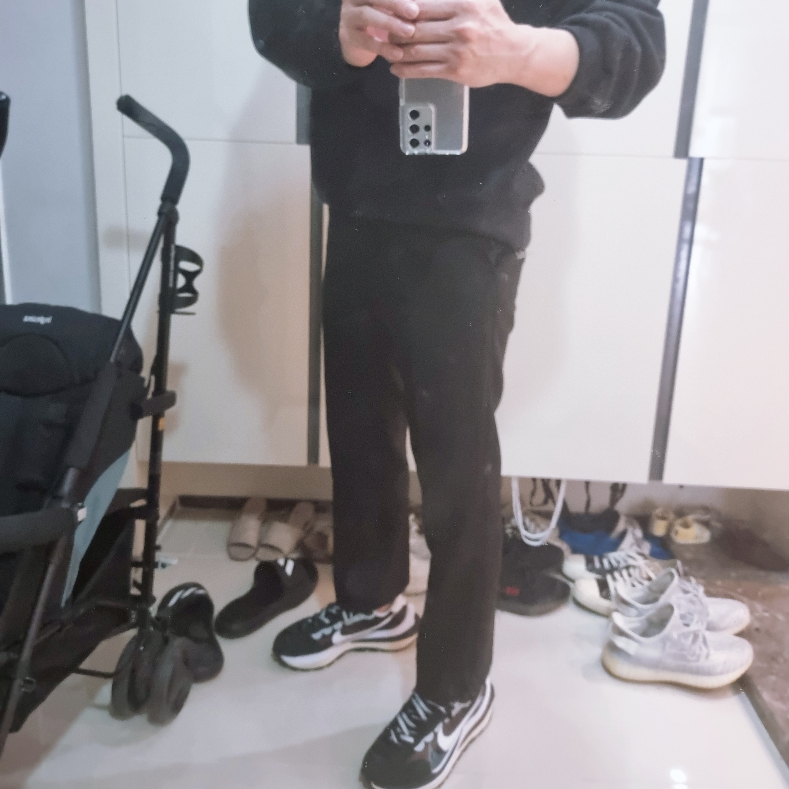 Nike x Sacai VaporWaffle Black White 착용 스타일