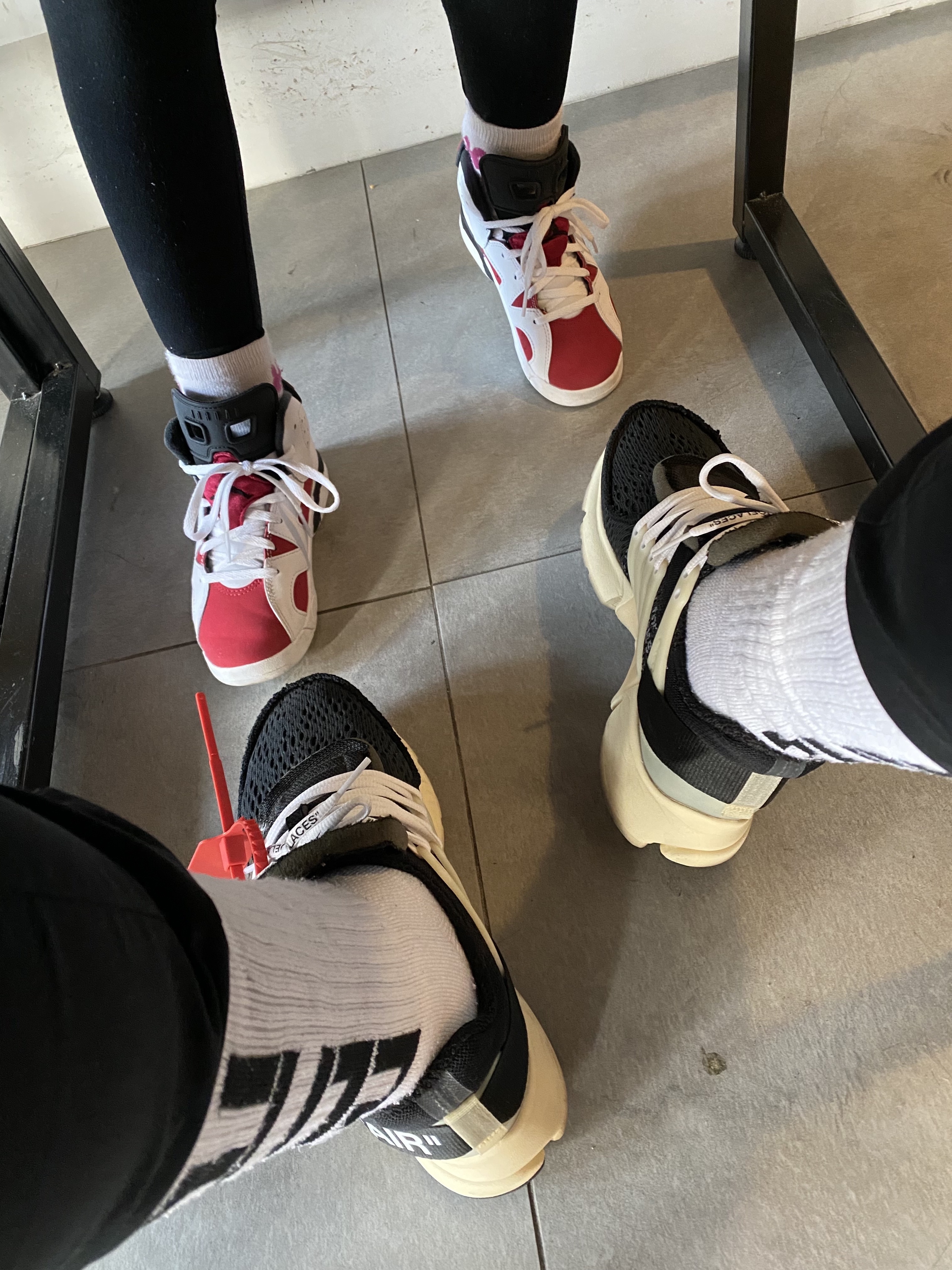 Nike x Off-White Air Presto OG The Ten, (PS) Jordan 6 Retro Carmine 2021 착용 스타일
