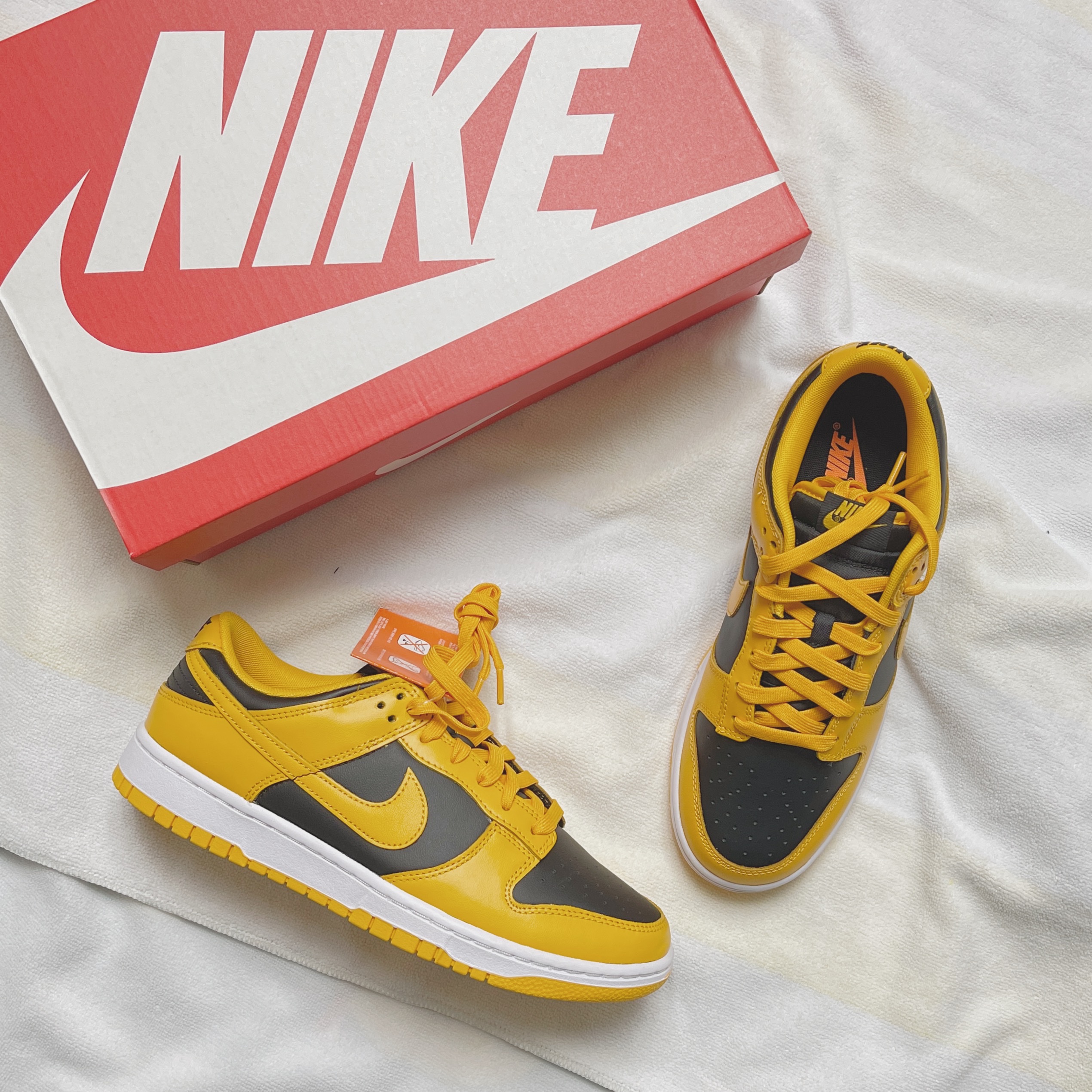 Nike Dunk Low Retro Championship Goldenrod 착용 스타일