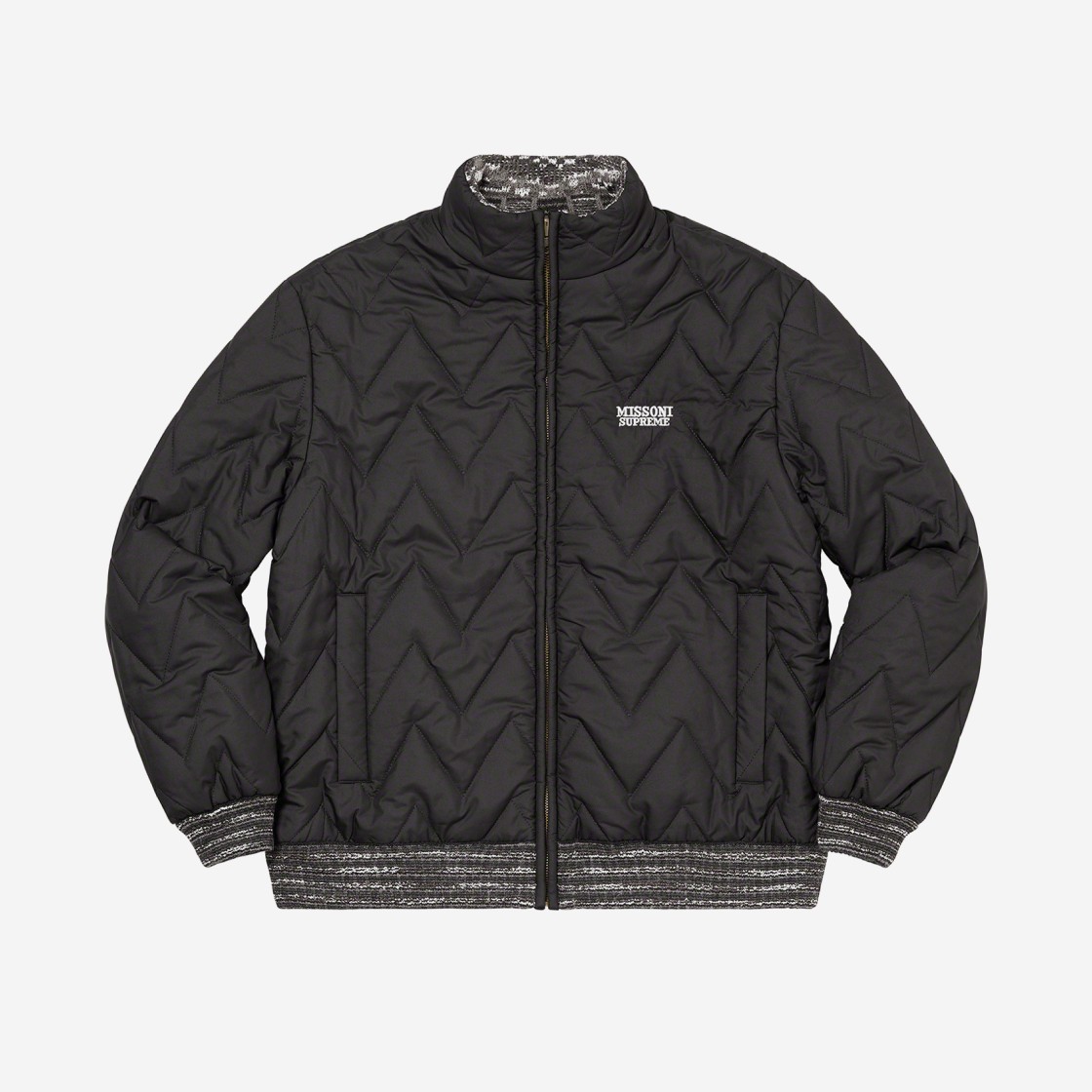 Supreme x Missoni Reversible Knit Jacket Black - 21FW 상세 이미지 3