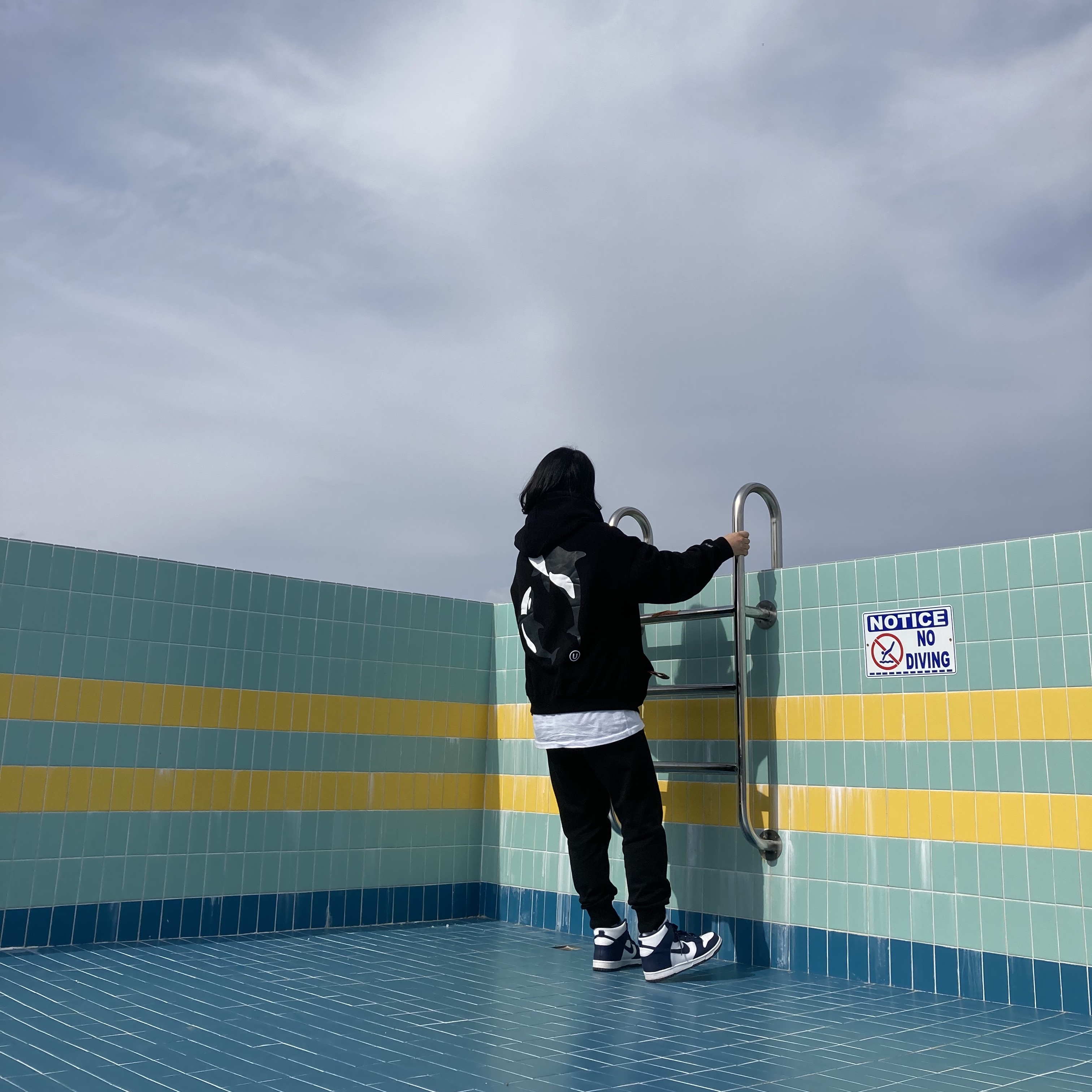 Nike Dunk High Retro Championship Navy, (GS) Nike Dunk High Championship Navy 착용 스타일 - 2