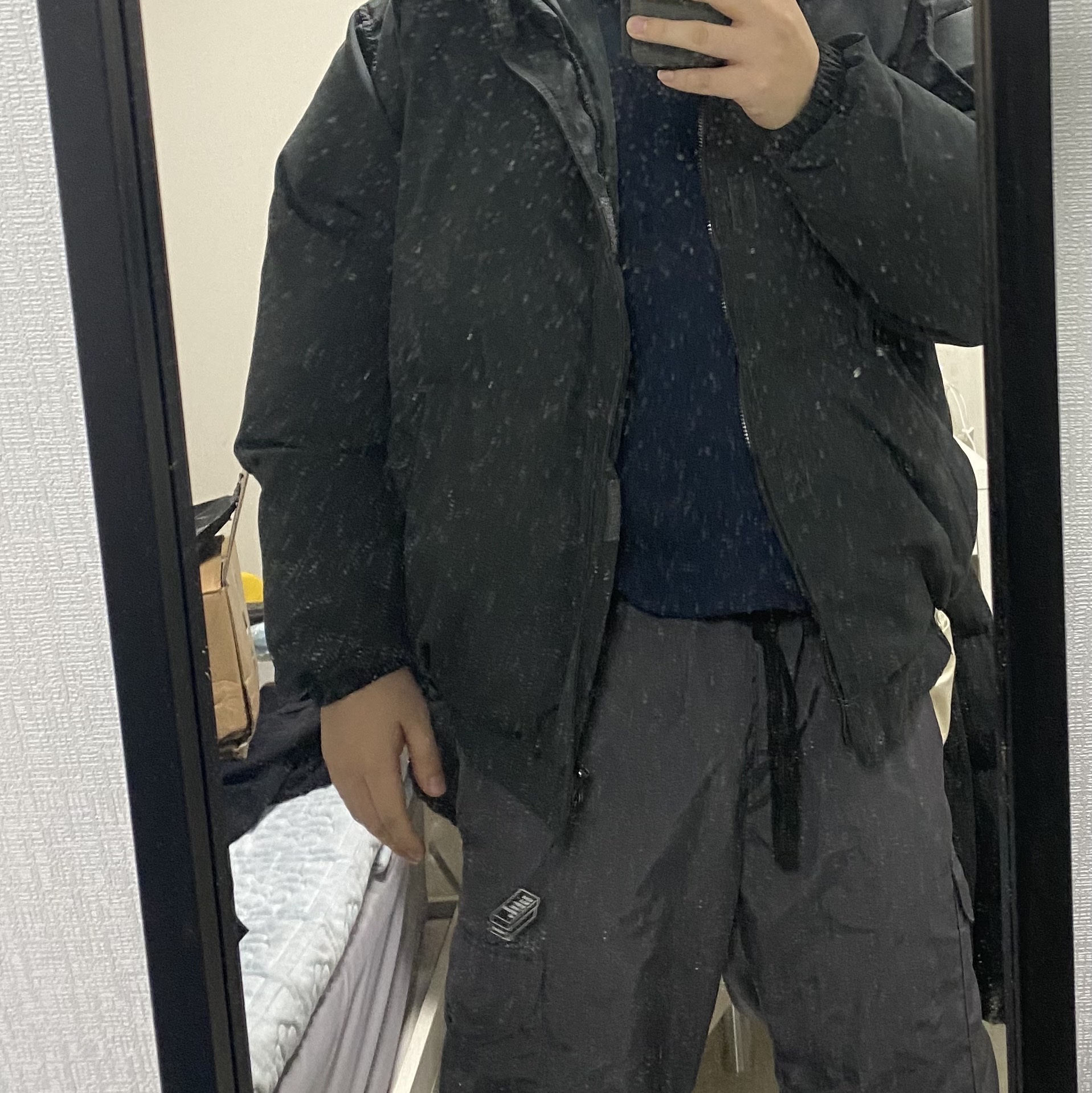Essentials Puffer Jacket Black - 20FW 착용 스타일 - 3