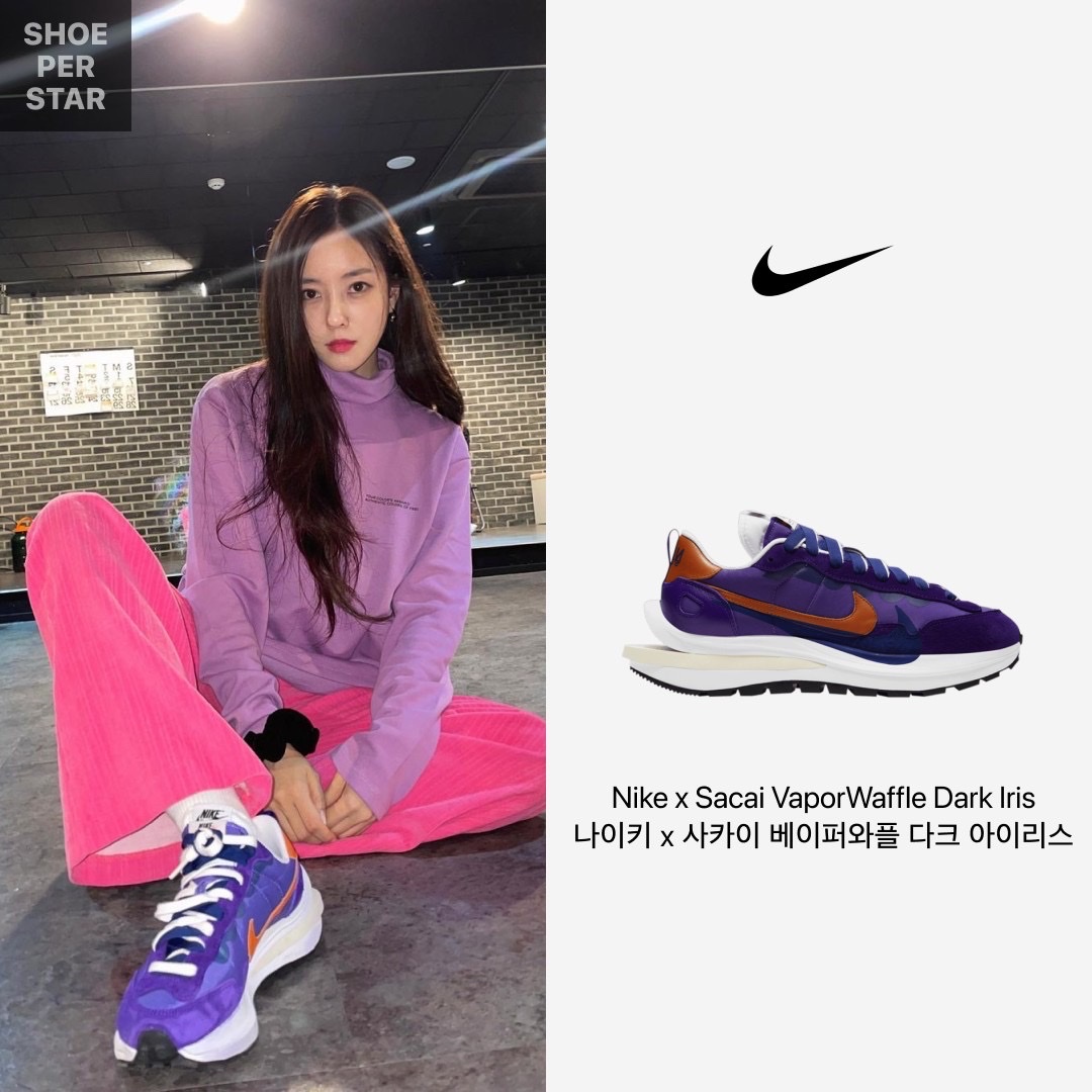 Nike x Sacai VaporWaffle Dark Iris, Nike Dunk Low Retro Medium Grey 착용 스타일 - 2