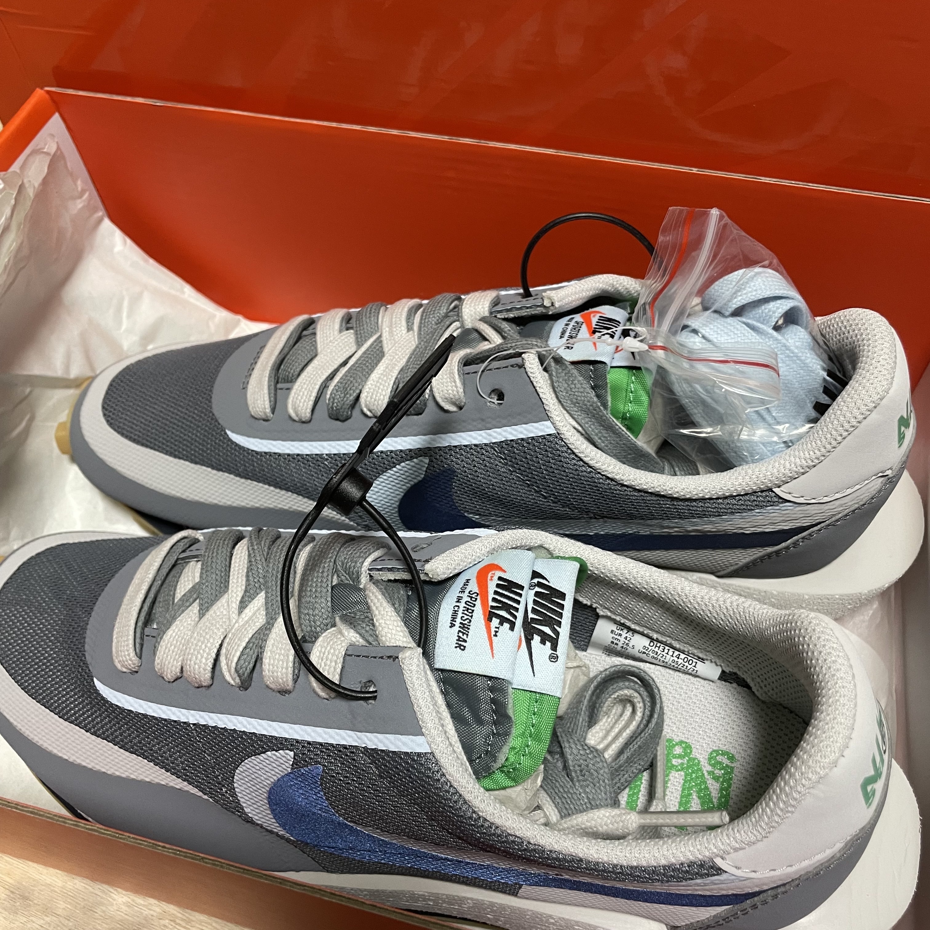 Nike x Sacai x Clot LDWaffle Cool Grey 착용 스타일 - 1