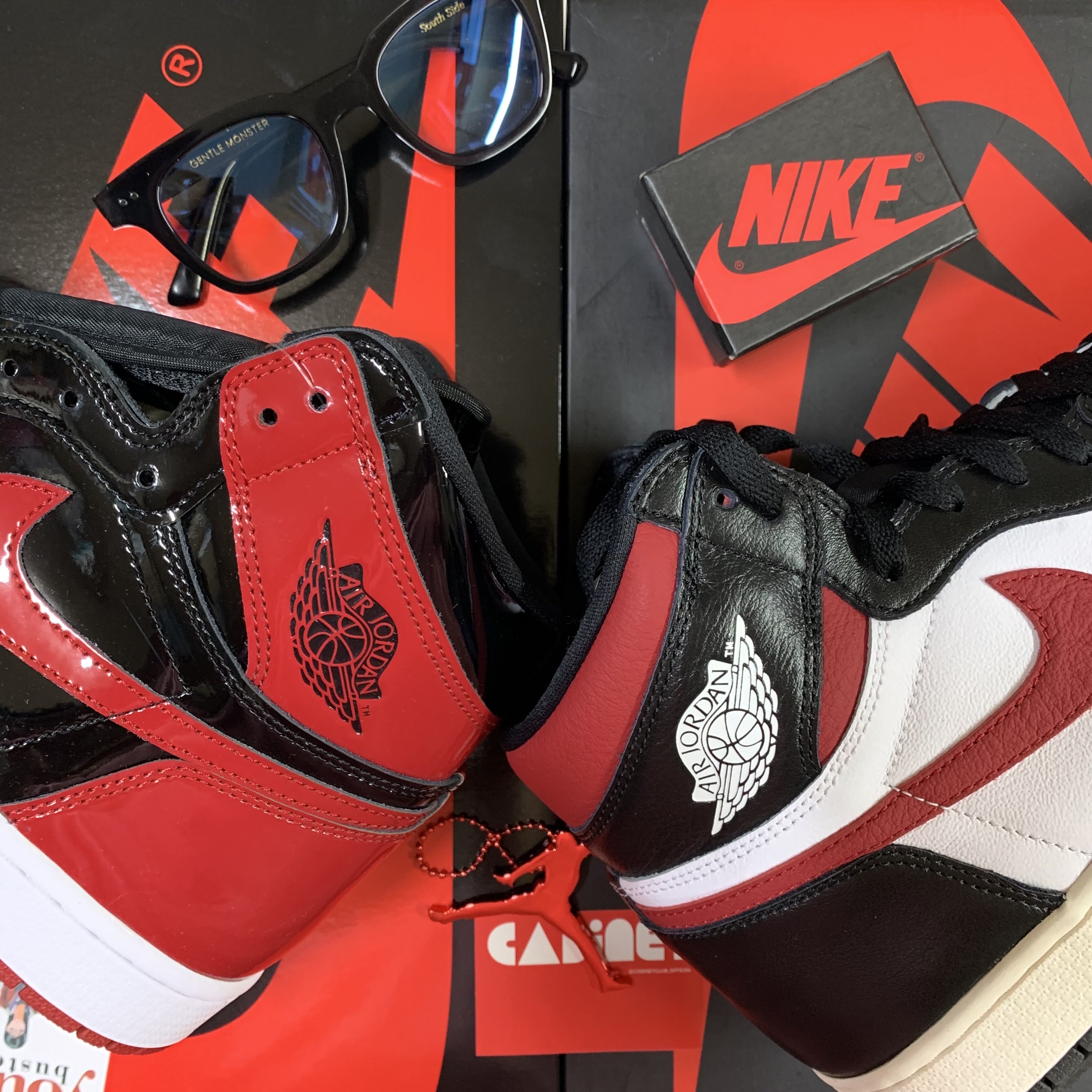 Jordan 1 Retro High OG Patent Bred, Jordan 1 Retro High OG Gym Red 착용 스타일