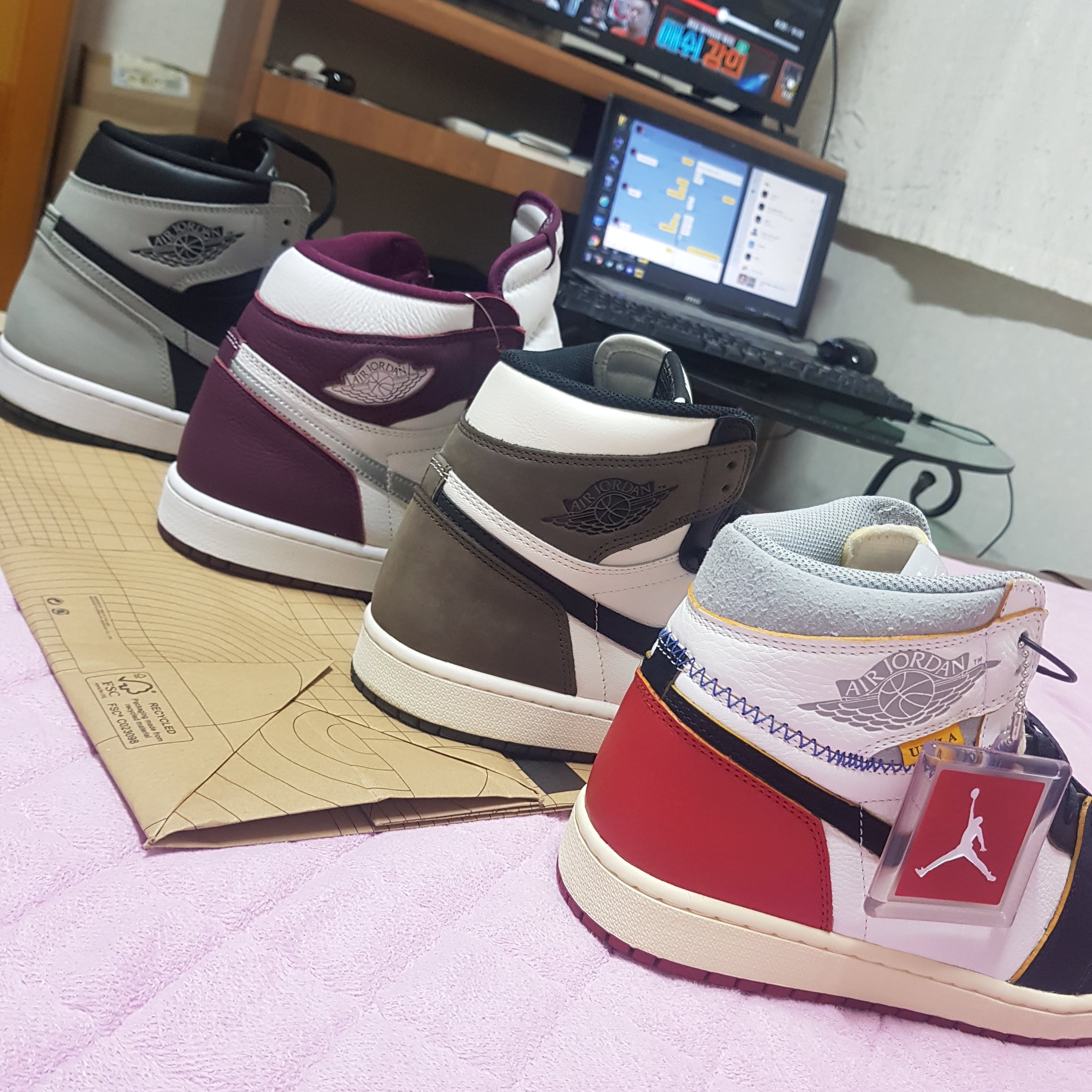 Jordan 1 x Union Retro High Black Toe, Jordan 1 Retro High OG Black Mocha 착용 스타일