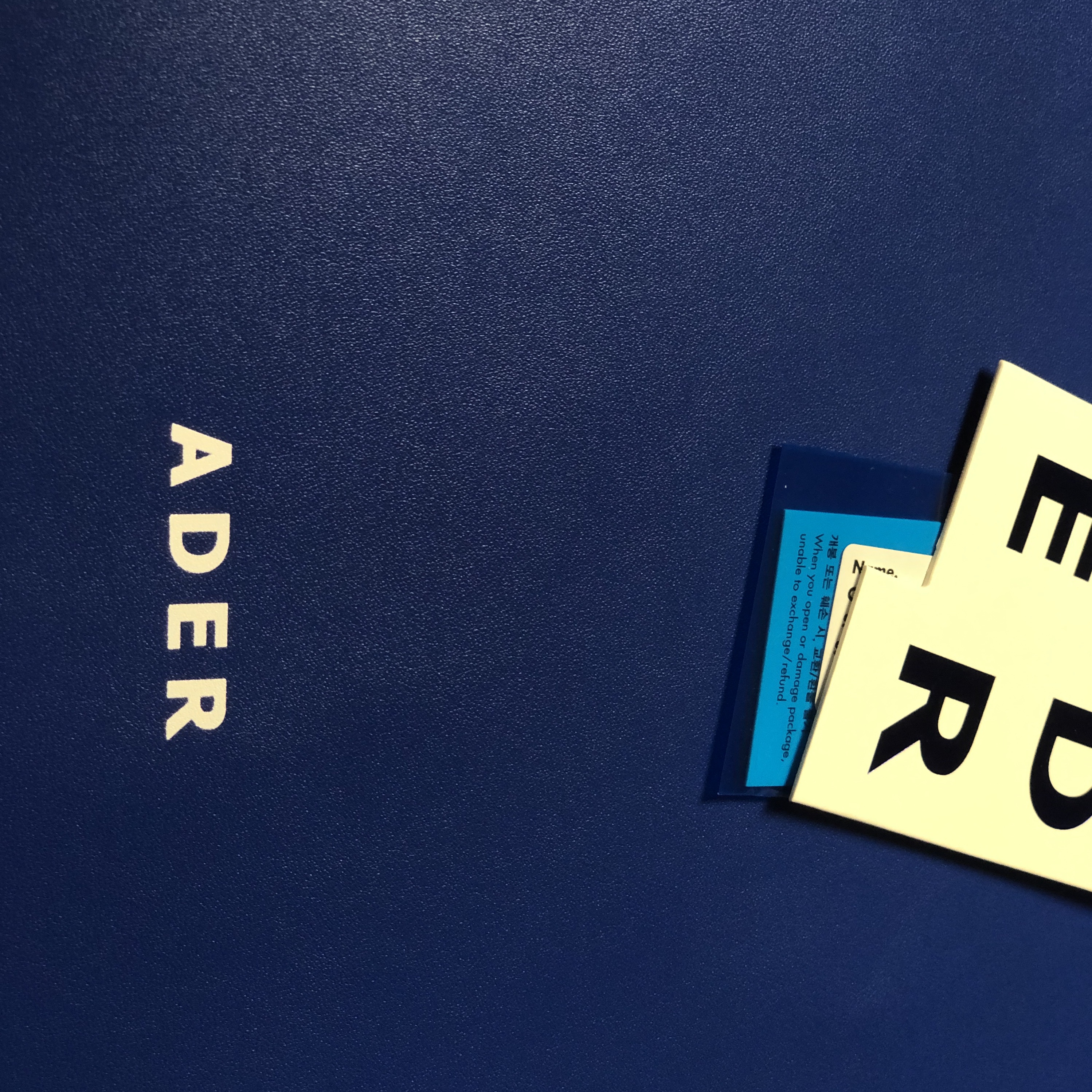 Ader Error Wide Blue Bag Blue 착용 스타일