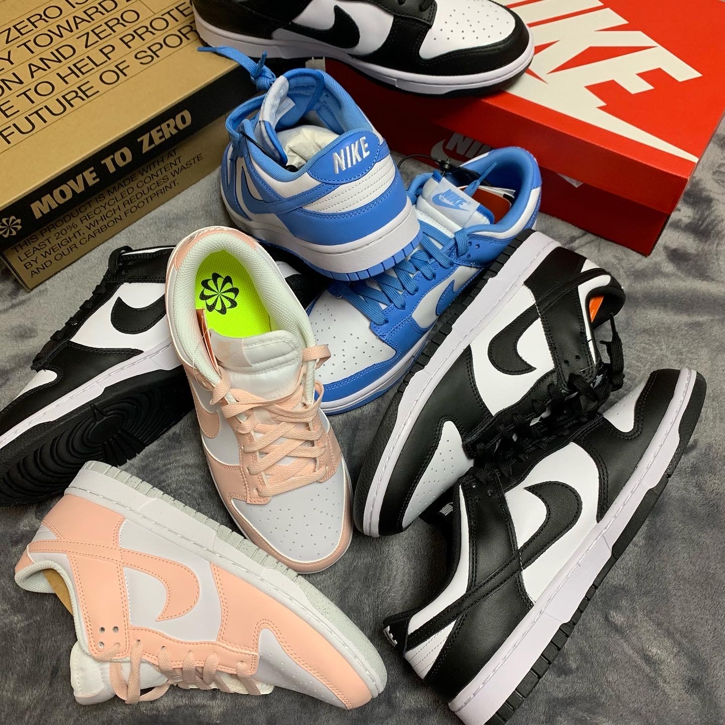 (W) Nike Dunk Low Next Nature Pale Coral, Nike Dunk Low Retro Black 착용 스타일 - 2