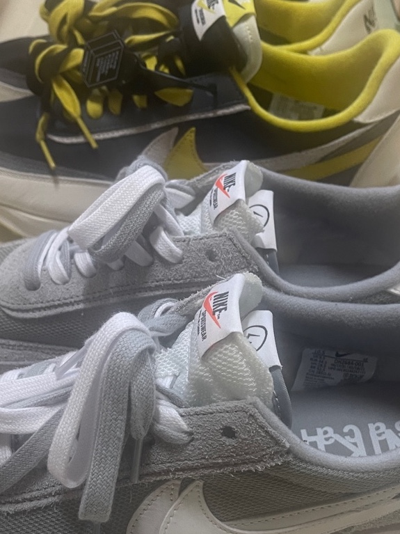 Nike x Sacai x Undercover LDWaffle Black Bright Citron, Nike x Sacai x Fragment LDWaffle Light Smoke Grey 착용 스타일 - 3