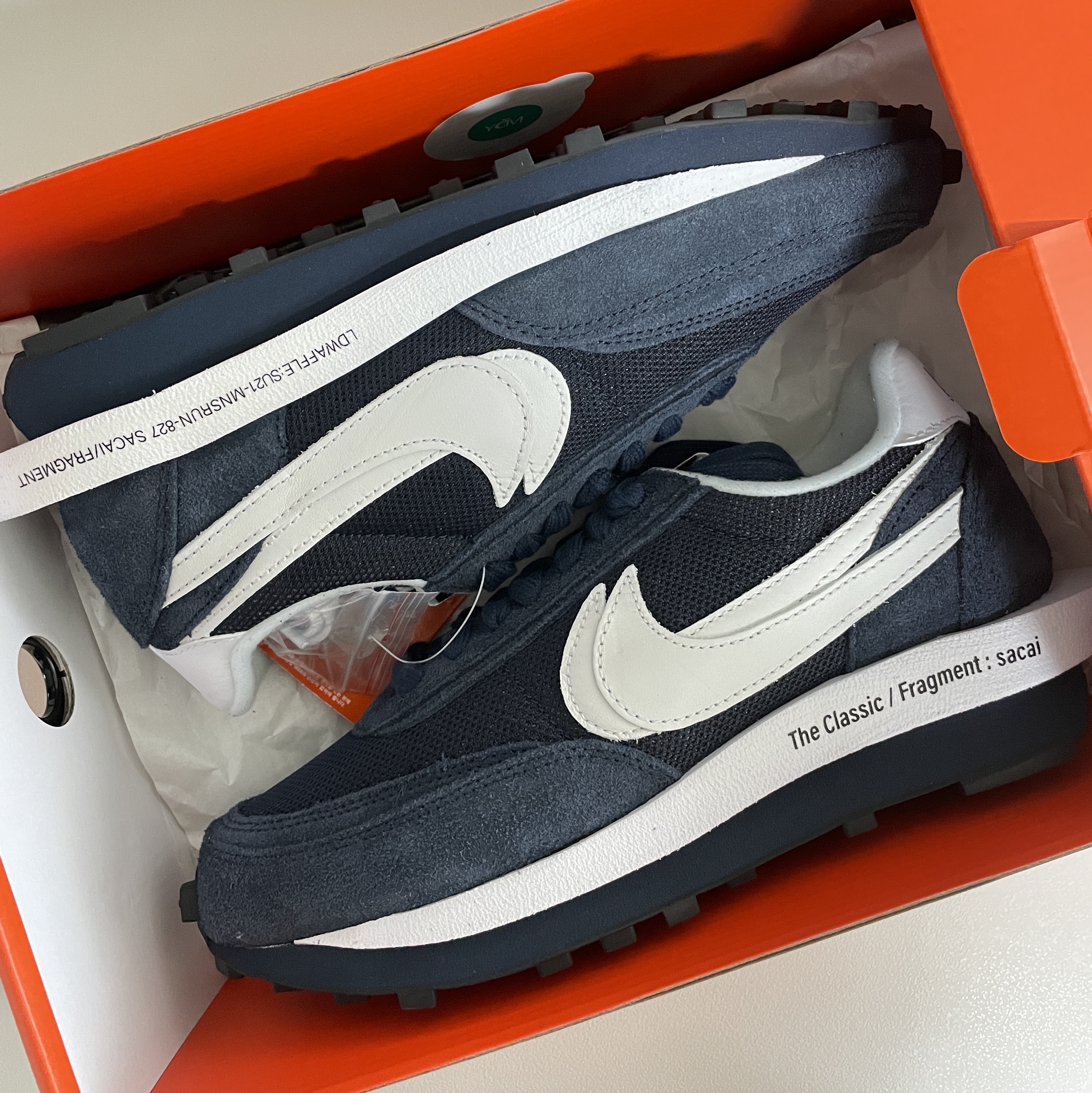 Nike x Sacai x Fragment LDWaffle Blackened Blue 착용 스타일 - 1