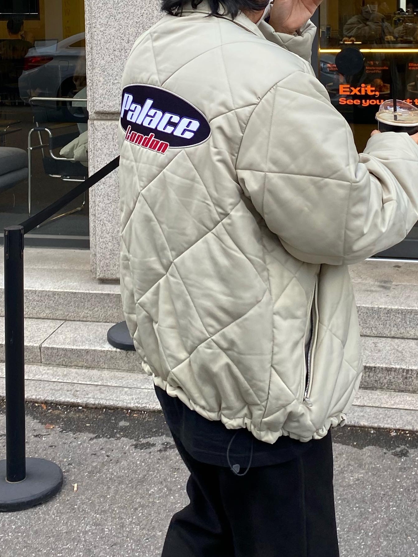 Palace Collared Puffa Stone - 21FW, Supreme Rick Rubin T-Shirt Black - 21FW 착용 스타일 - 5