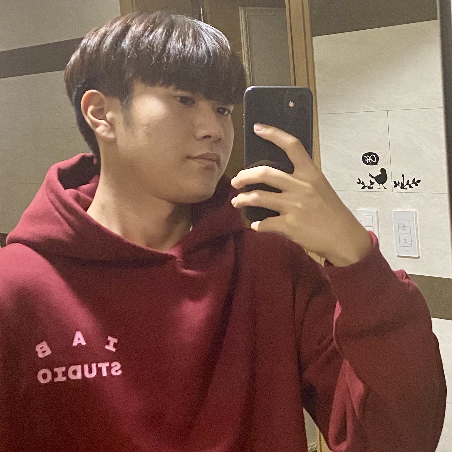 IAB Studio Hoodie Raspberry 착용 스타일 - 2