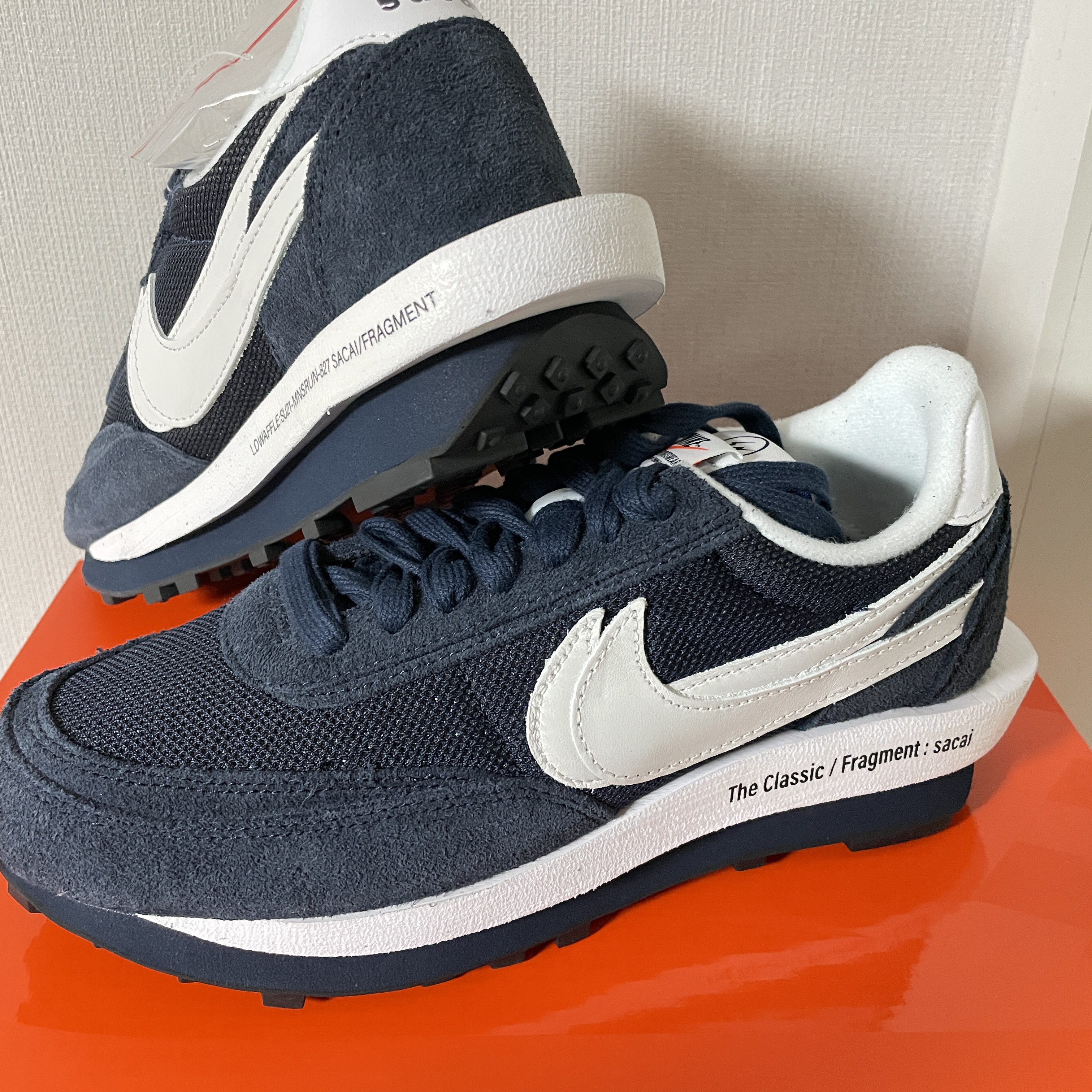 Nike x Sacai x Fragment LDWaffle Blackened Blue 착용 스타일 - 2