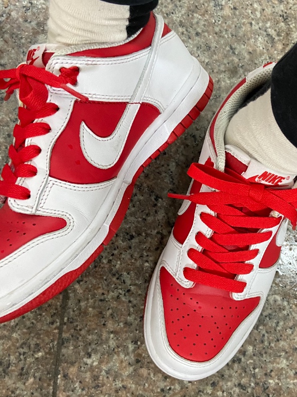 (GS) Nike Dunk Low Retro Championship Red 착용 스타일 - 4