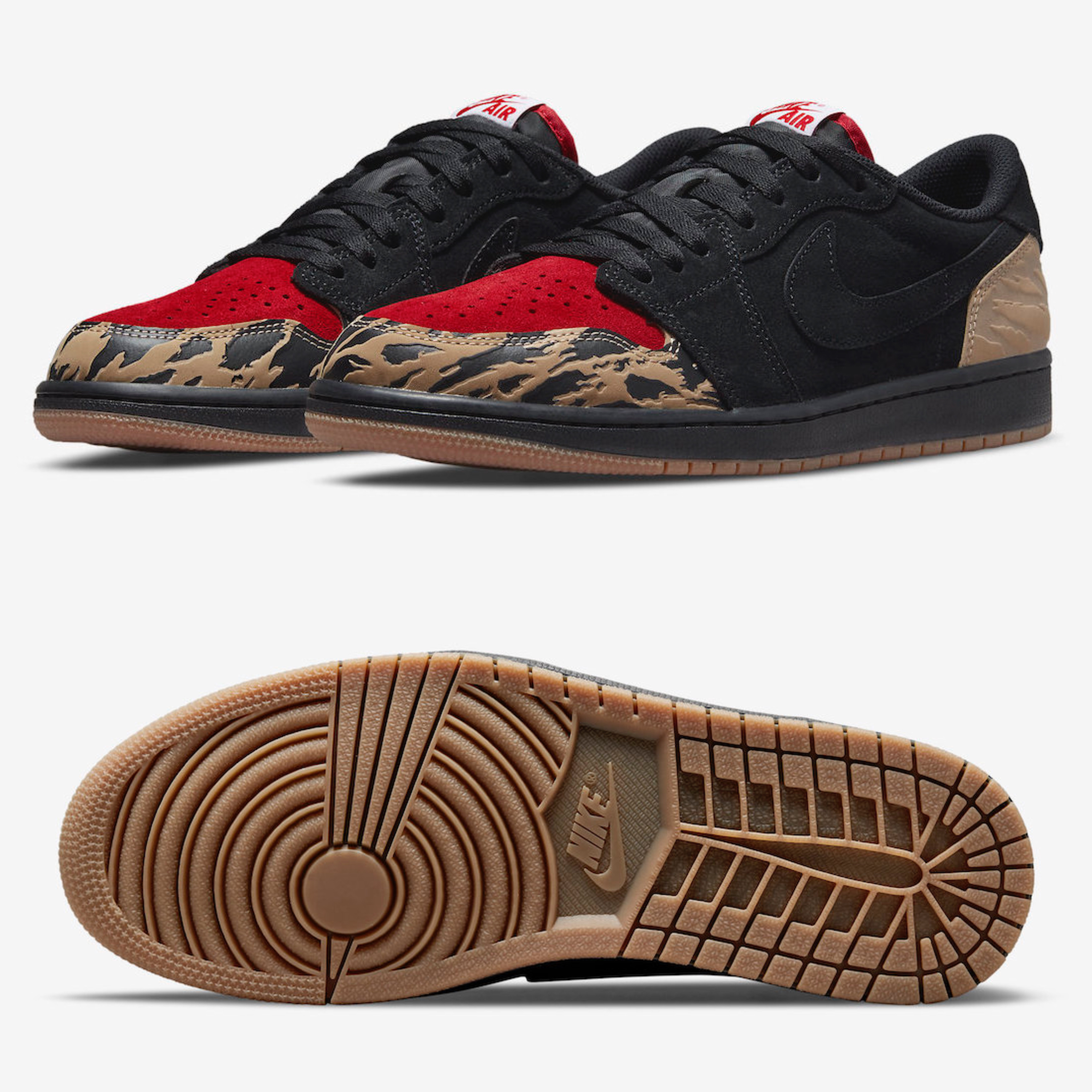 Jordan 1 x SoleFly Retro Low OG SP Black and Sport Red 착용 스타일 - 2