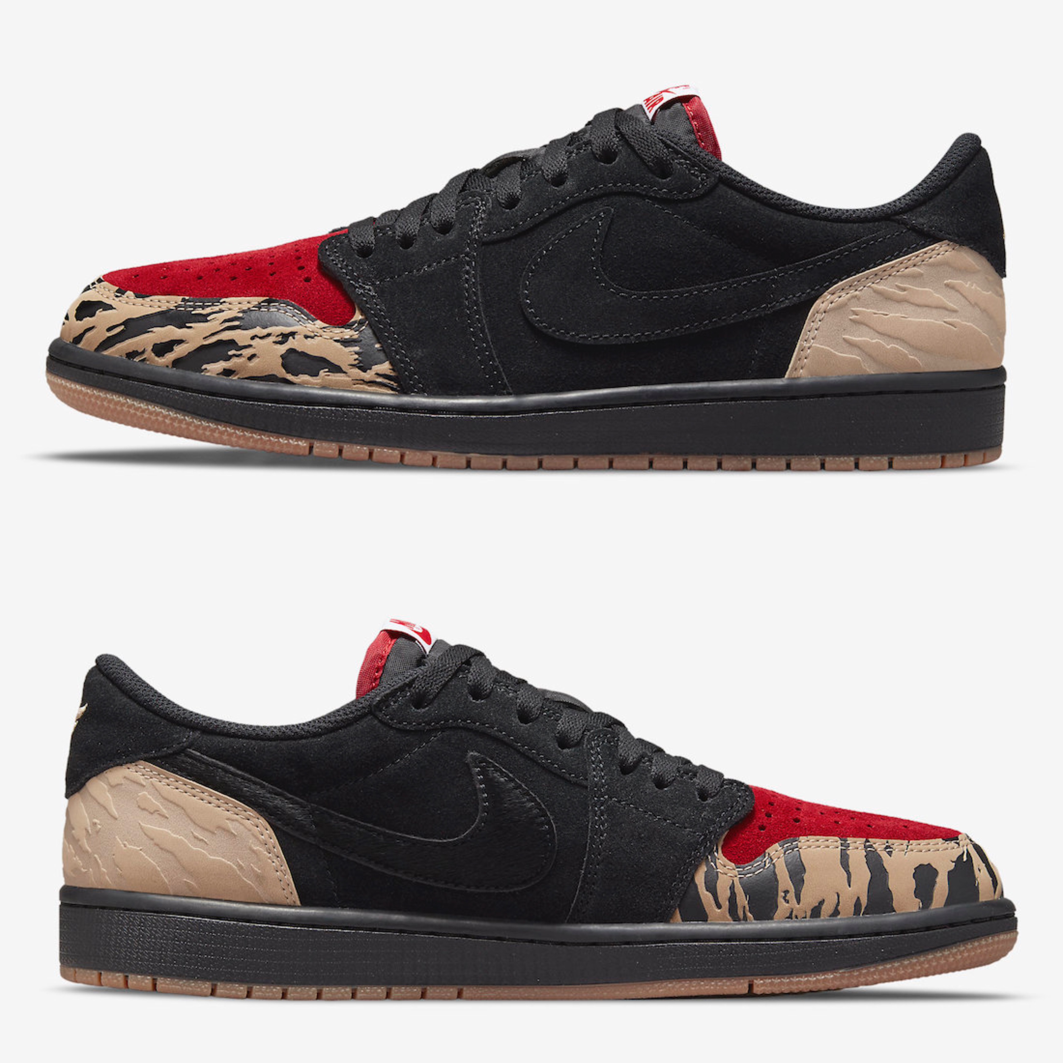 Jordan 1 x SoleFly Retro Low OG SP Black and Sport Red 착용 스타일 - 3