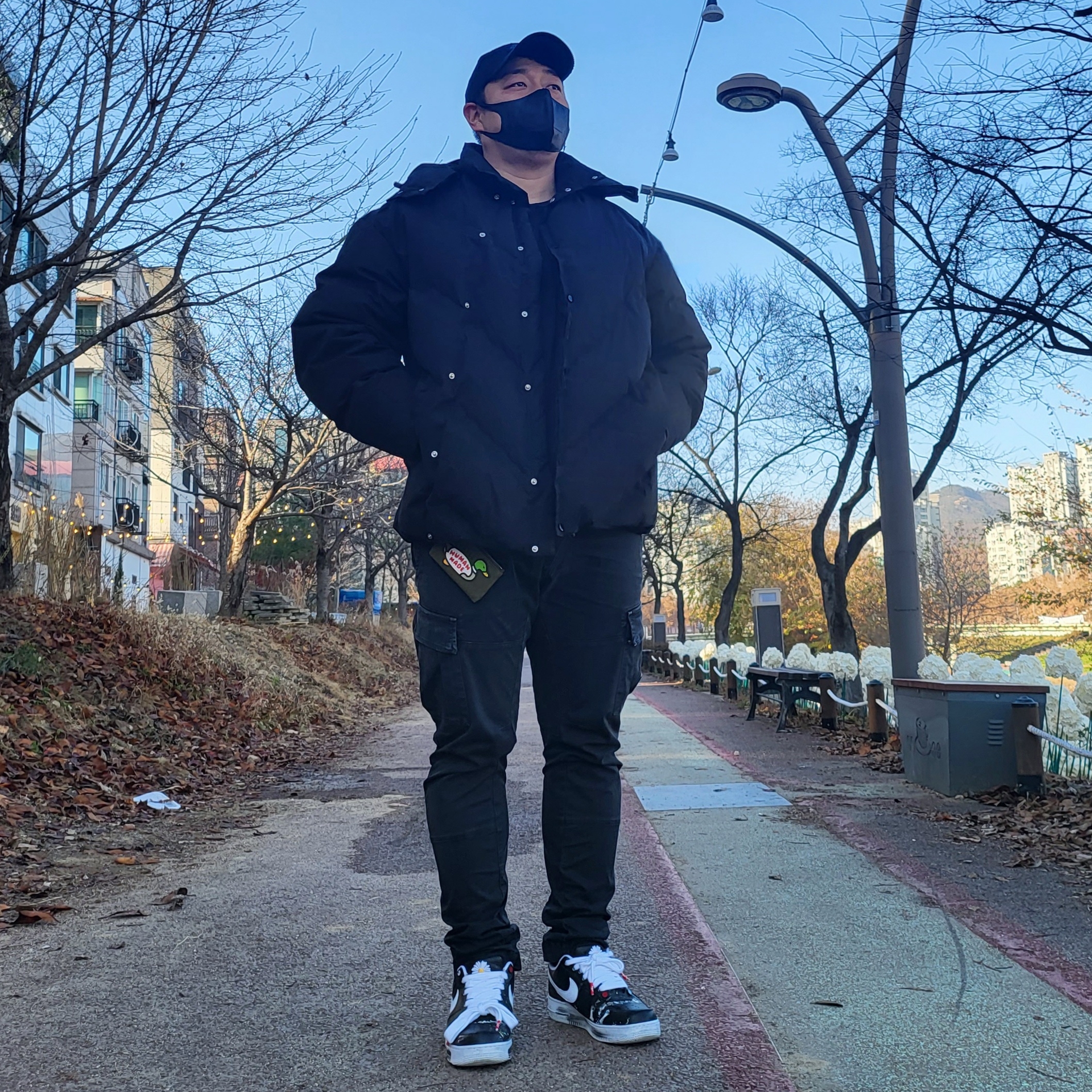 Nike x Peaceminusone Air Force 1 Low Para-Noise 착용 스타일