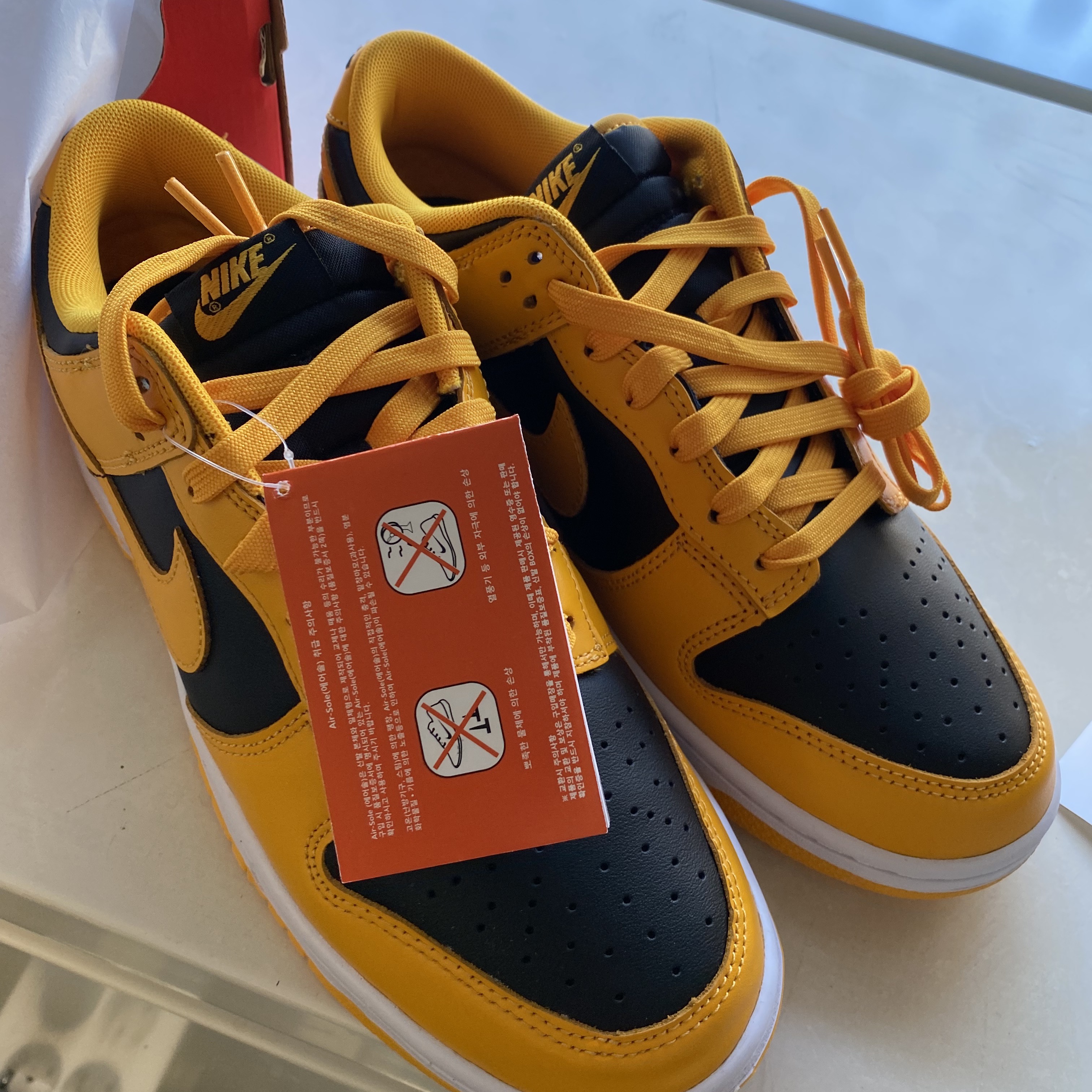 Nike Dunk Low Retro Championship Goldenrod 착용 스타일