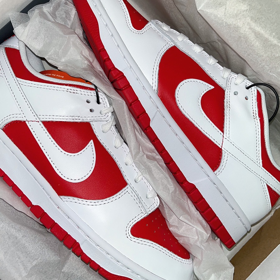 Nike Dunk Low Retro Championship Red 착용 스타일
