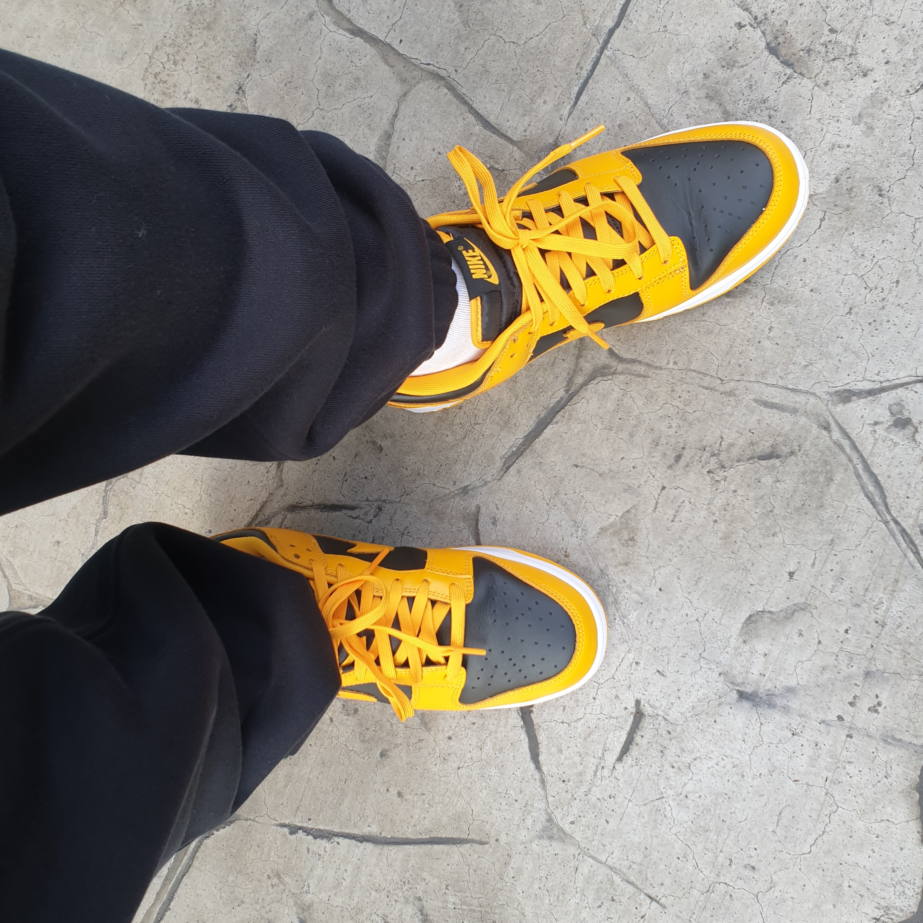 Nike Dunk Low Retro Championship Goldenrod 착용 스타일