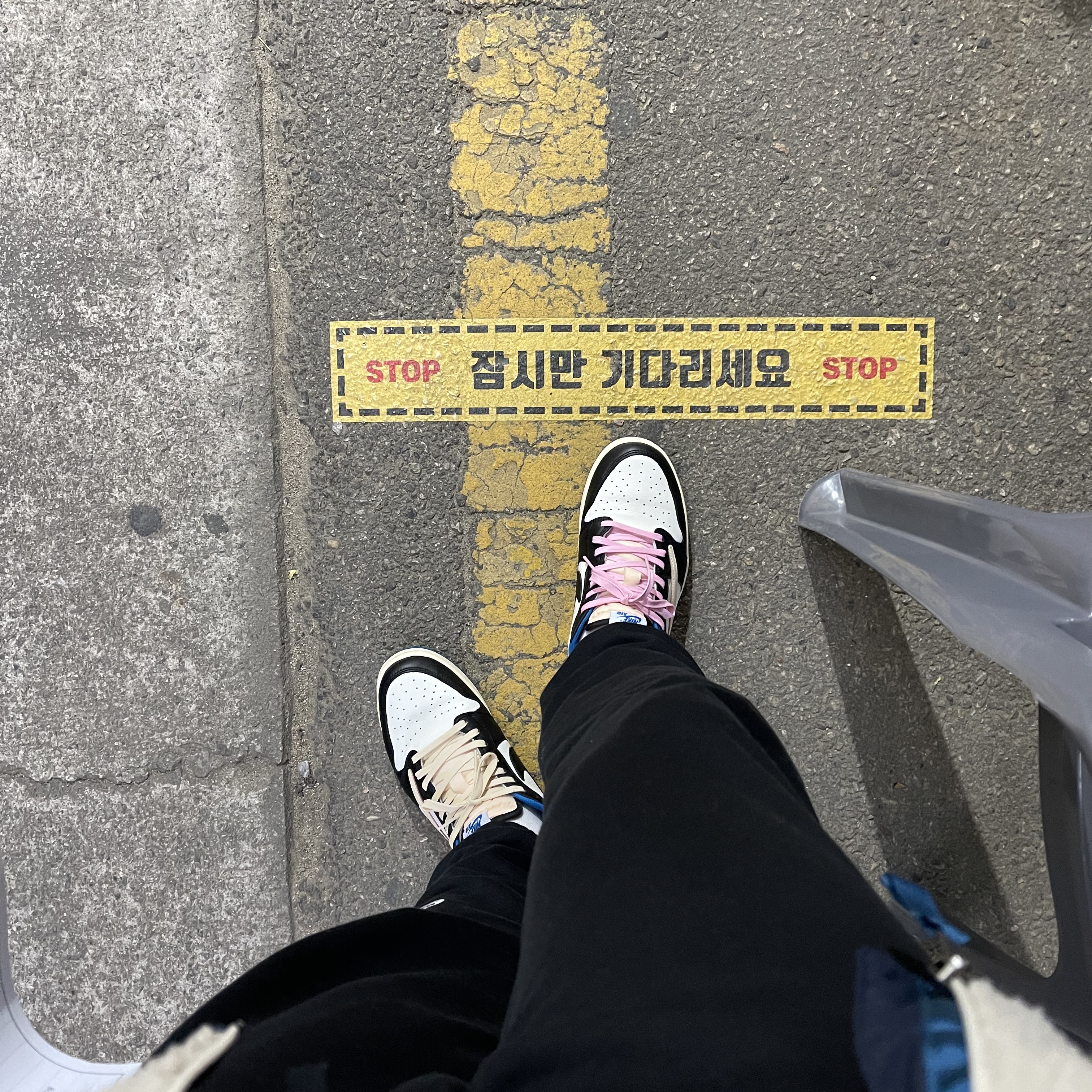 Jordan 1 x Travis Scott x Fragment Retro Low OG SP Military Blue 착용 스타일