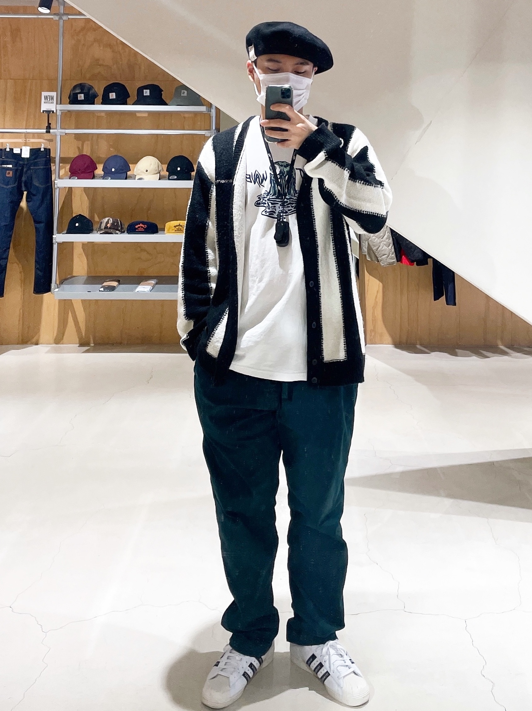 Adidas x Human Made Superstar White Black 착용 스타일