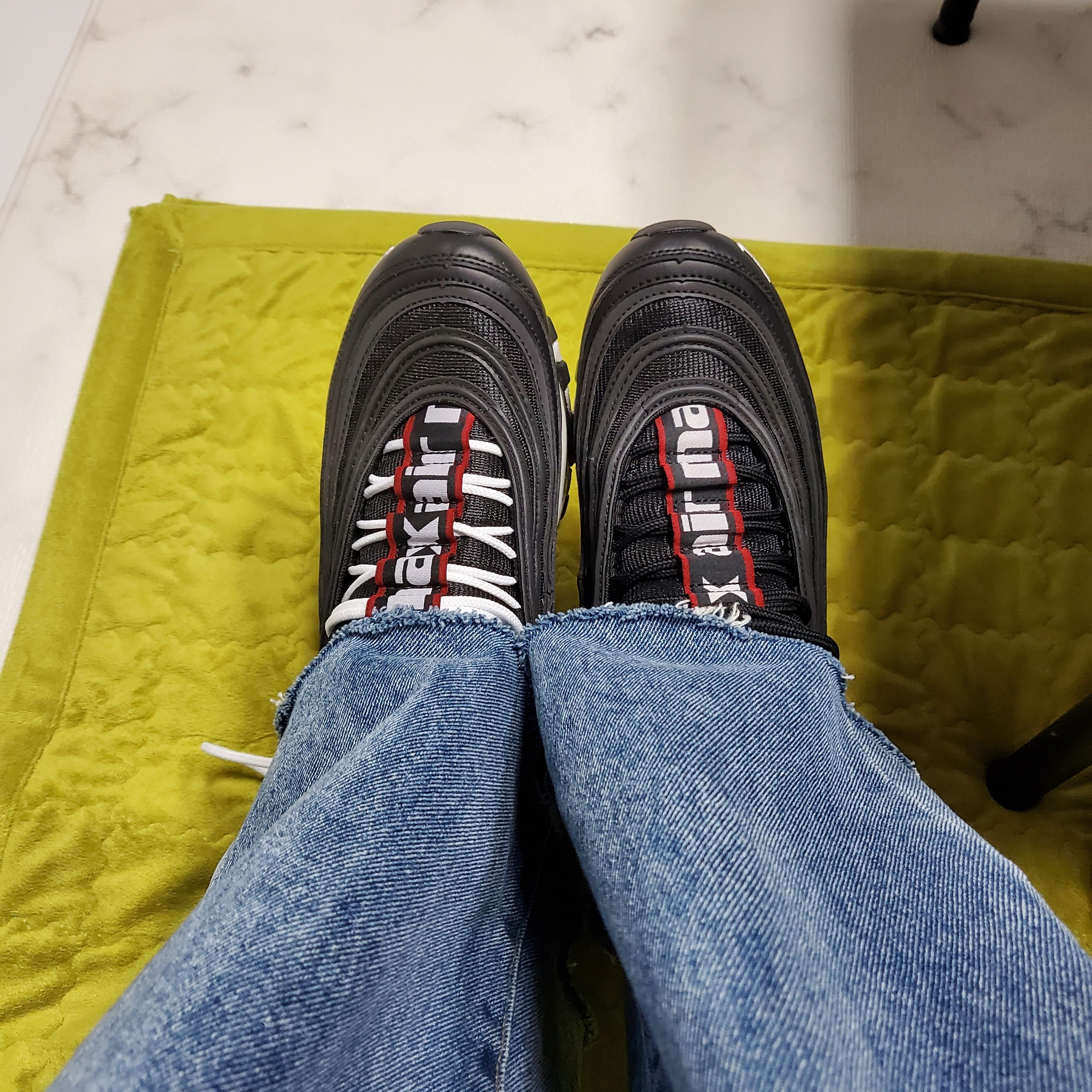 Nike Air Max 97 Overbranding Black 착용 스타일 - 2