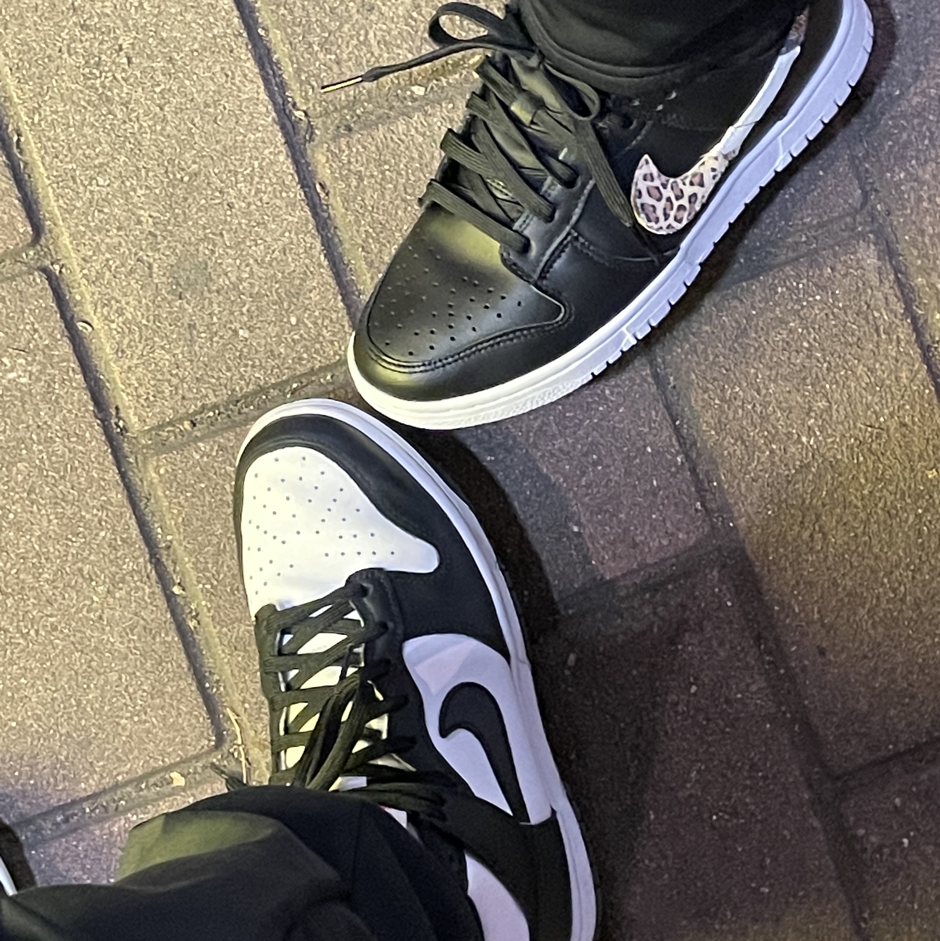 (W) Nike Dunk Low SE Primal Black, (W) Nike Dunk High Black and White 착용 스타일