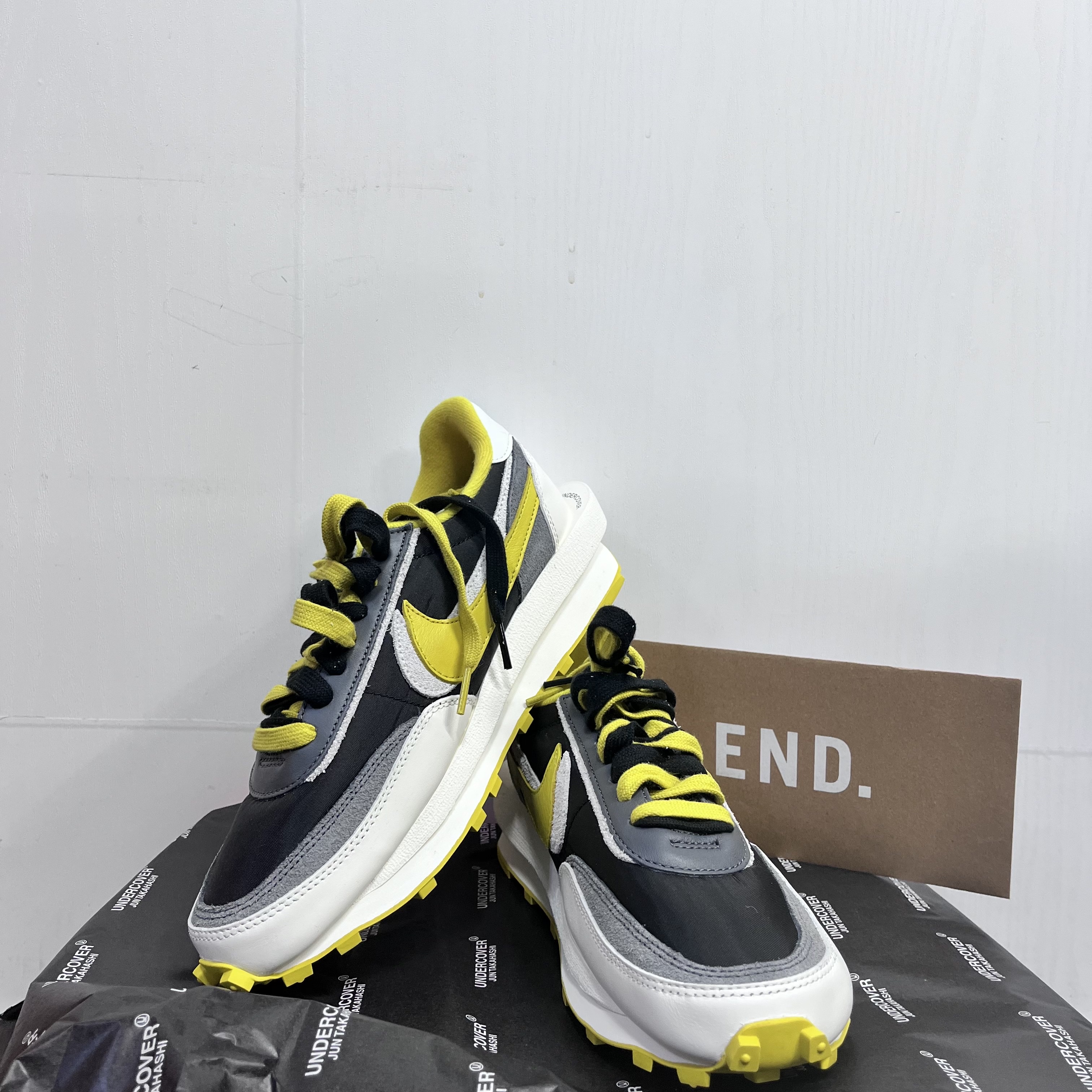 Nike x Sacai x Undercover LDWaffle Black Bright Citron 착용 스타일 - 1