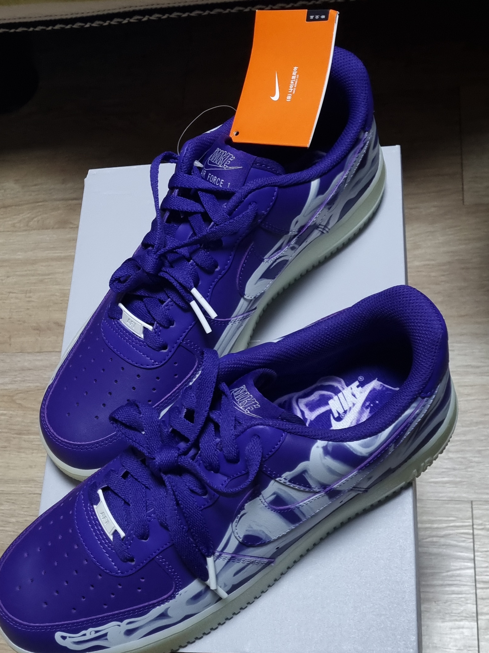 Nike Air Force 1 Low '07 Purple Skeleton 착용 스타일 - 1