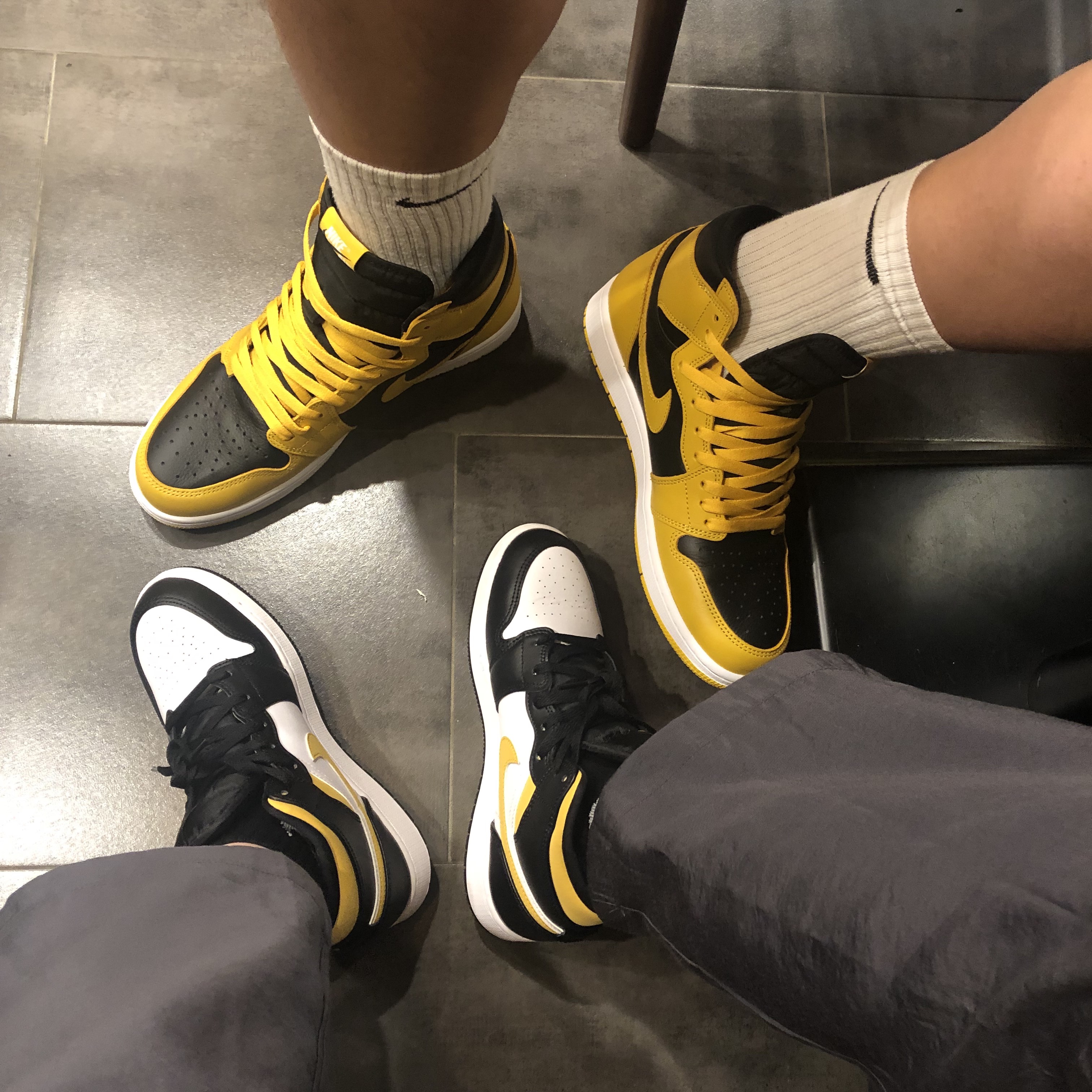 Jordan 1 Retro High OG Pollen, Jordan 1 Mid Pollen 착용 스타일 - 4