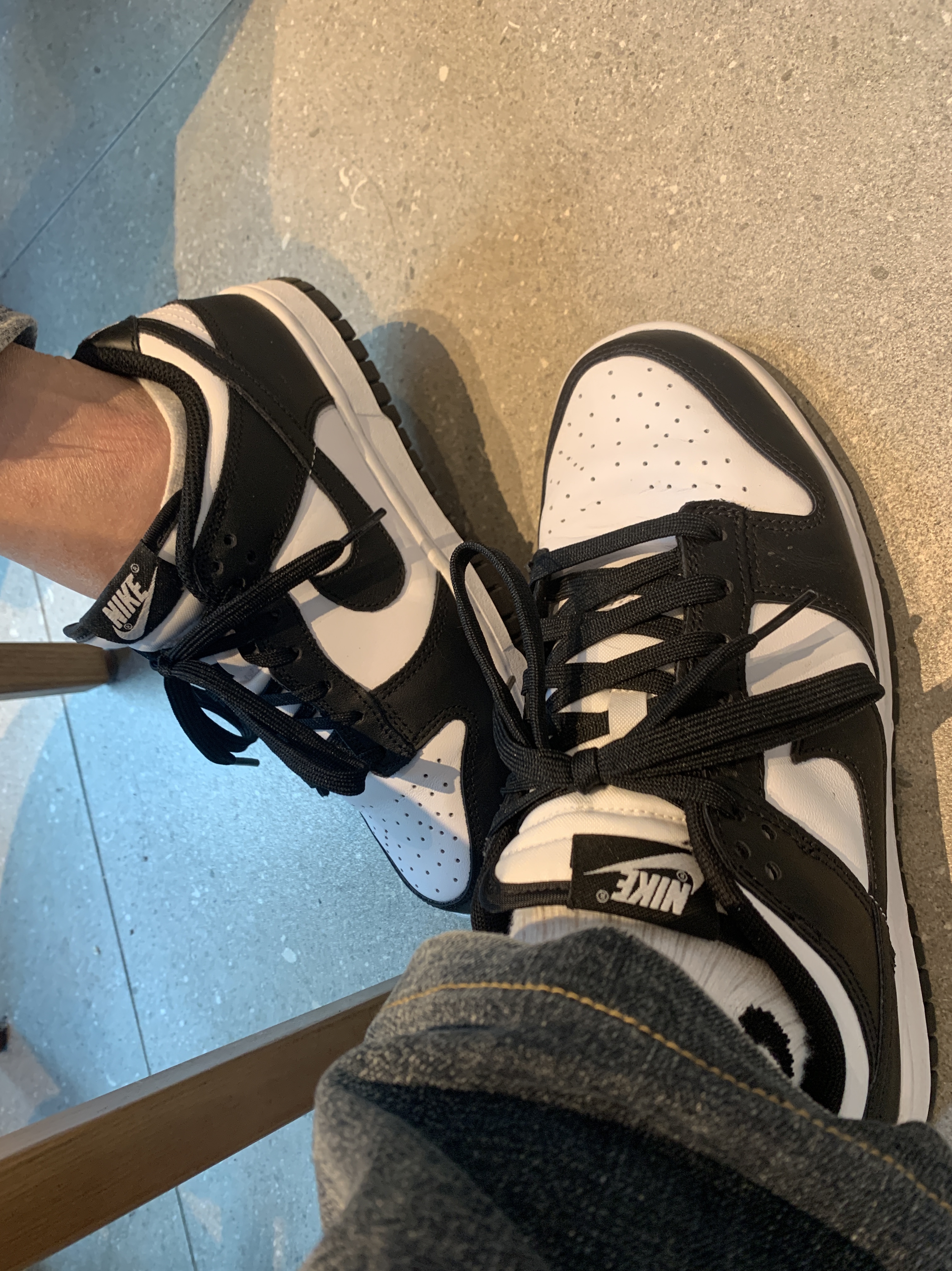 Nike Dunk Low Retro Black, (W) Nike Dunk Low Black 착용 스타일 - 2