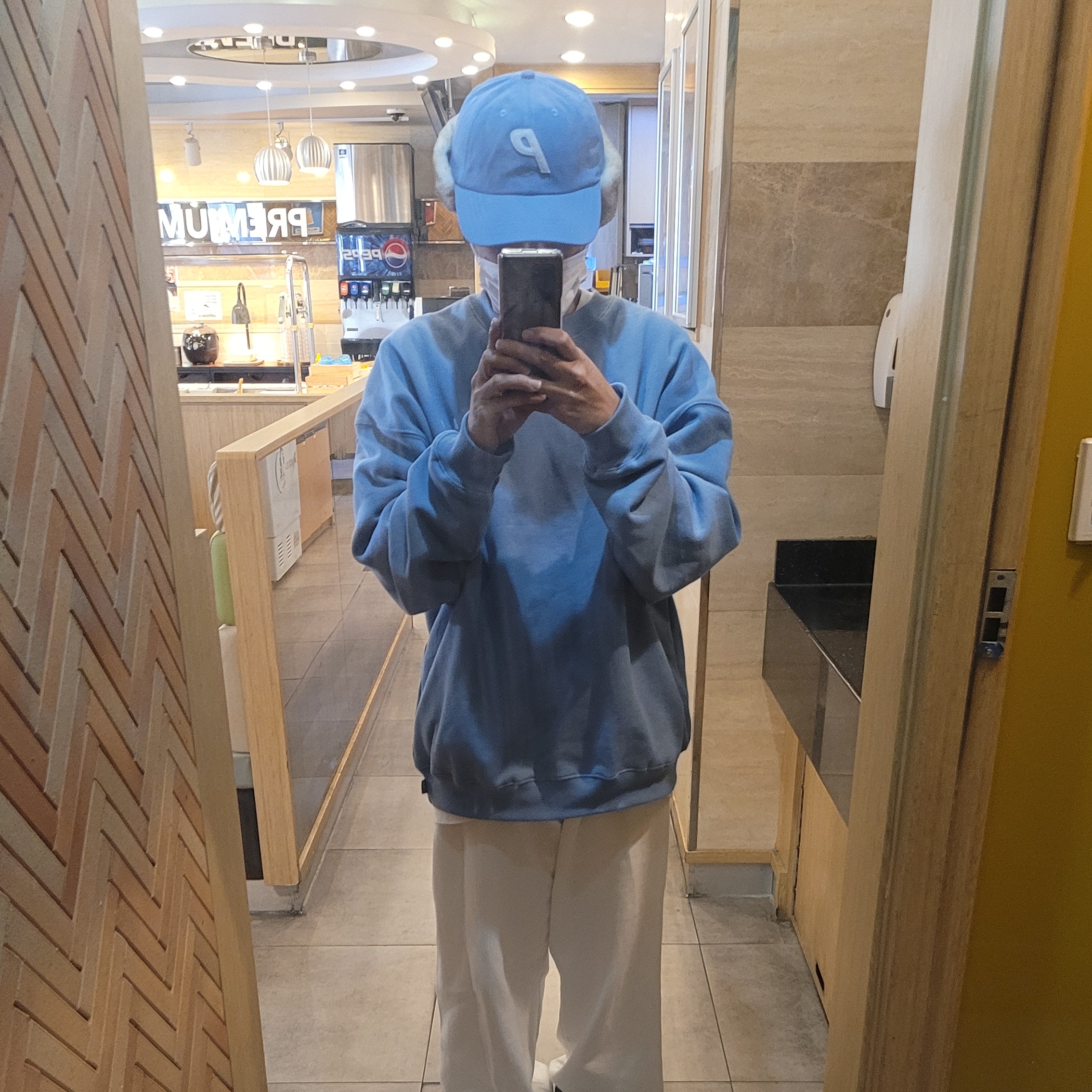 Palace Dog Ear Shell 6-Panel Light Blue - 21FW 착용 스타일 - 1