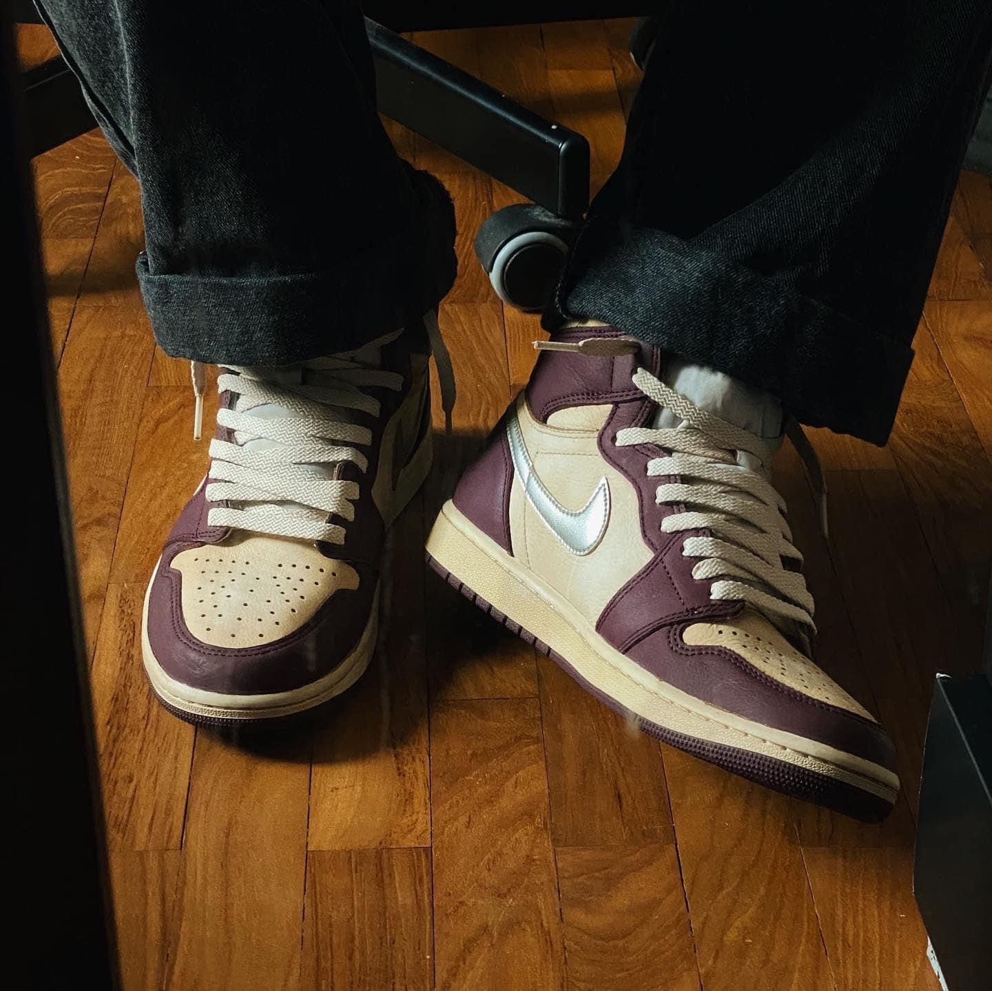 Jordan 1 Retro High OG Bordeaux 착용 스타일 - 2