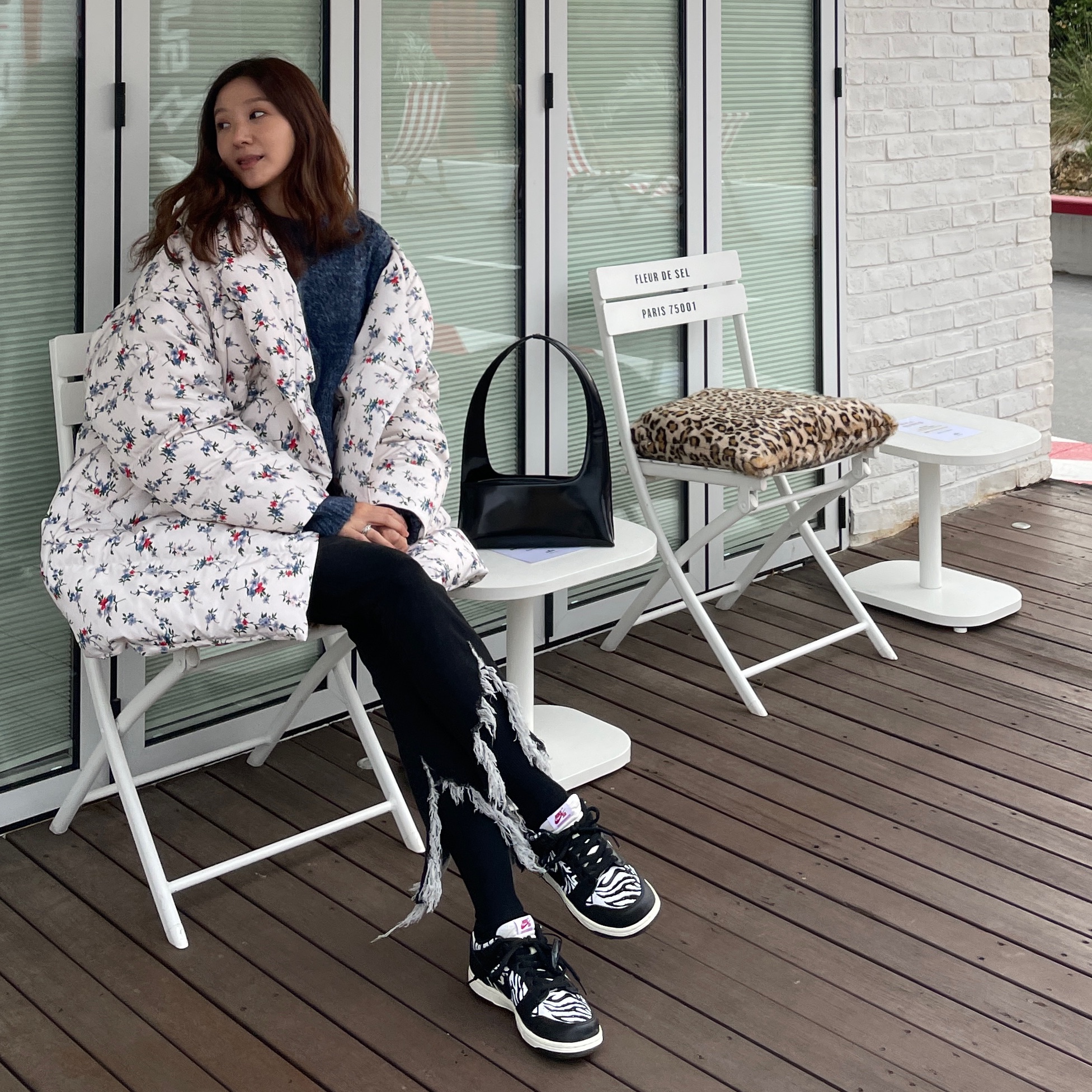 Nike x Quartersnacks SB Dunk Low Zebra Cake 착용 스타일 - 2