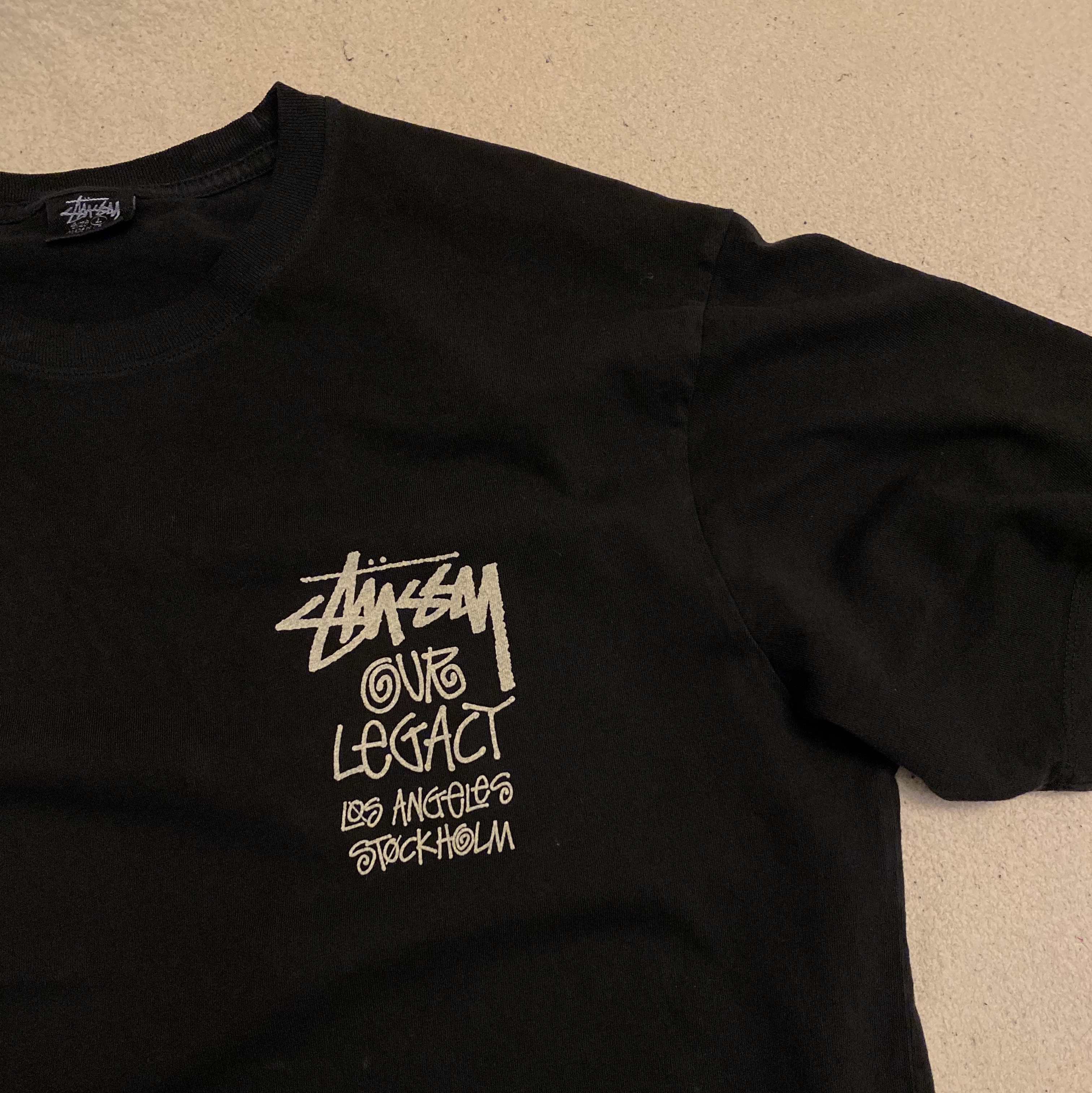 Stussy x Our Legacy Surfman Pig. Dyed T-Shirt Black - 21FW 착용 스타일 - 2