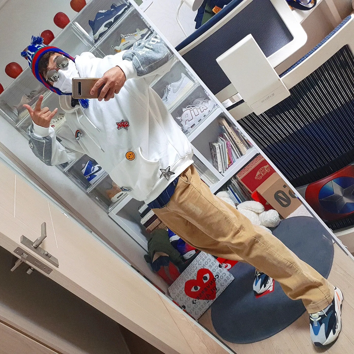 Nike Air More Uptempo White Varsity Red 2021 착용 스타일 - 3