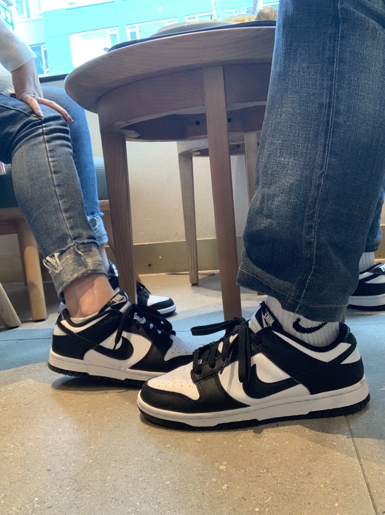 Nike Dunk Low Retro Black, (W) Nike Dunk Low Black 착용 스타일 - 1