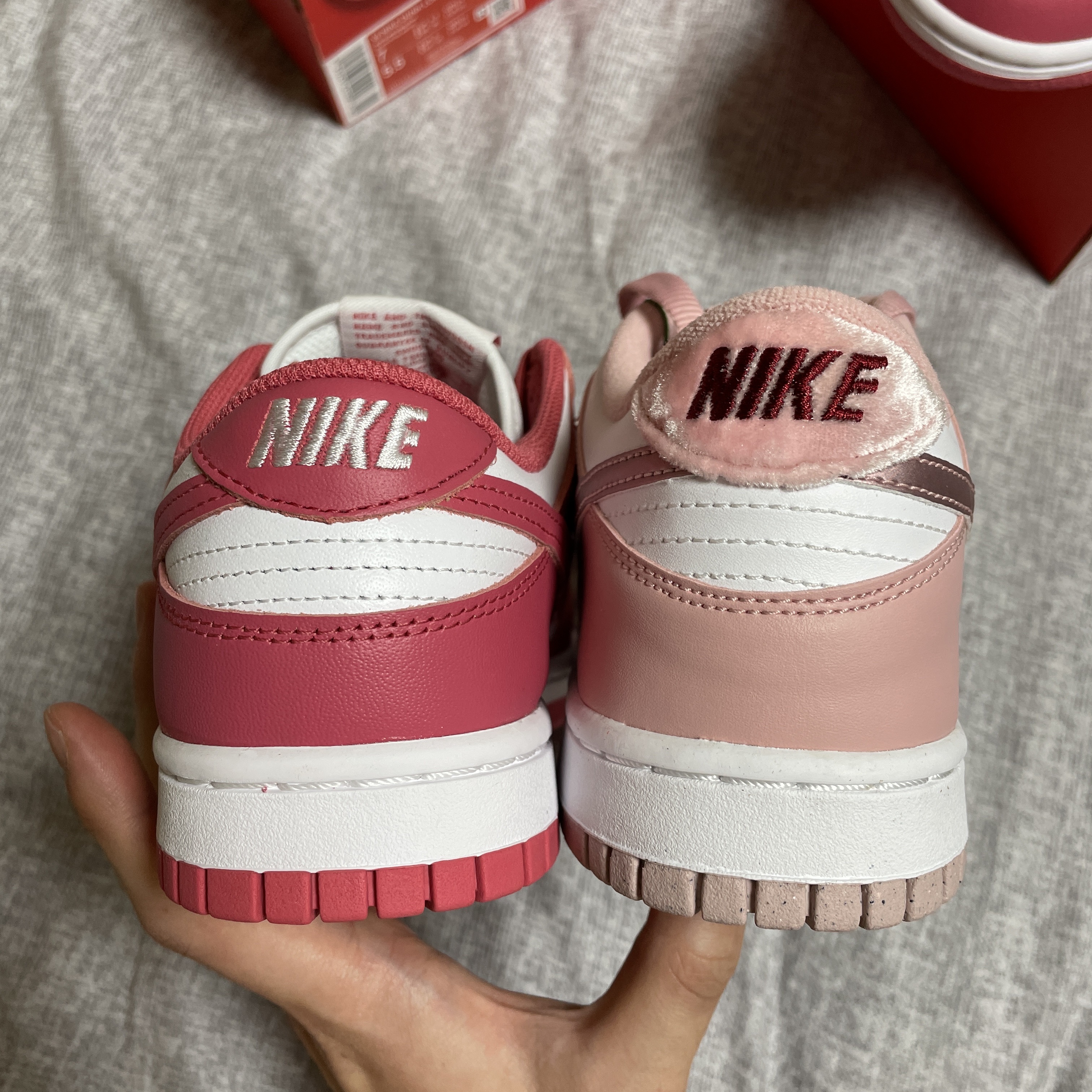 (W) Nike Dunk Low Archeo Pink, (GS) Nike Dunk Low Pink Velvet 착용 스타일 - 4
