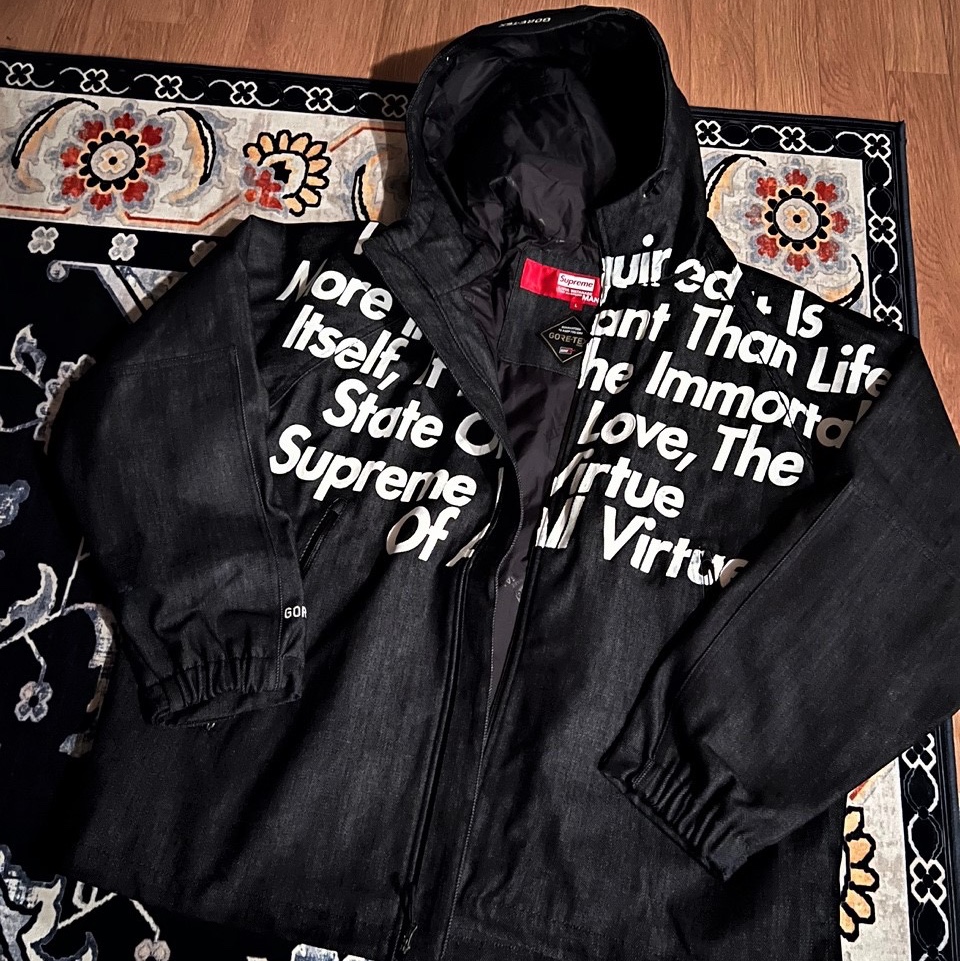 Supreme x Comme des Garcons Junya Watanabe Man Gore-Tex Denim Parka Indigo - 21FW 착용 스타일