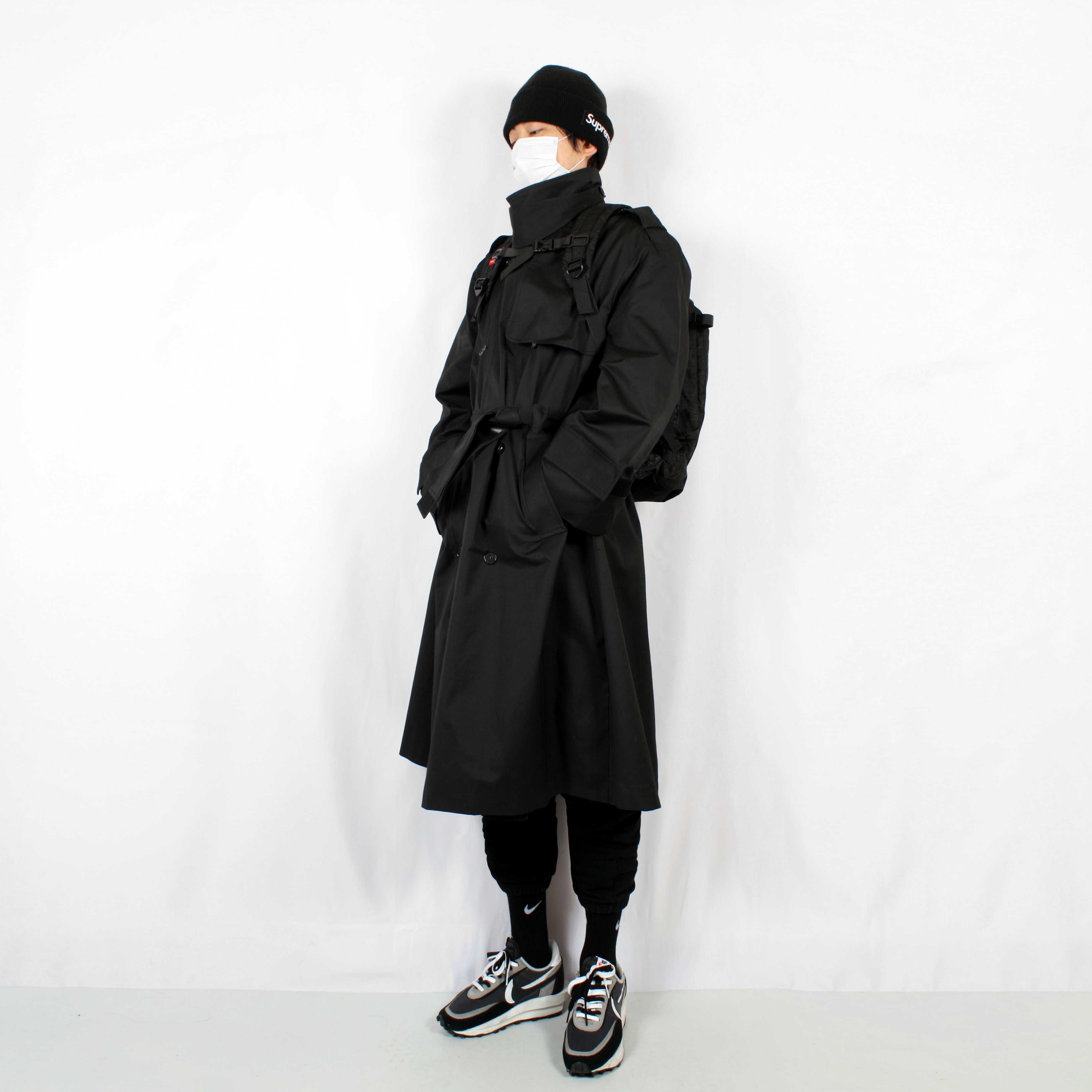 Nike x Sacai LDWaffle Black, Supreme New Era Box Logo Beanie Black - 18FW 착용 스타일