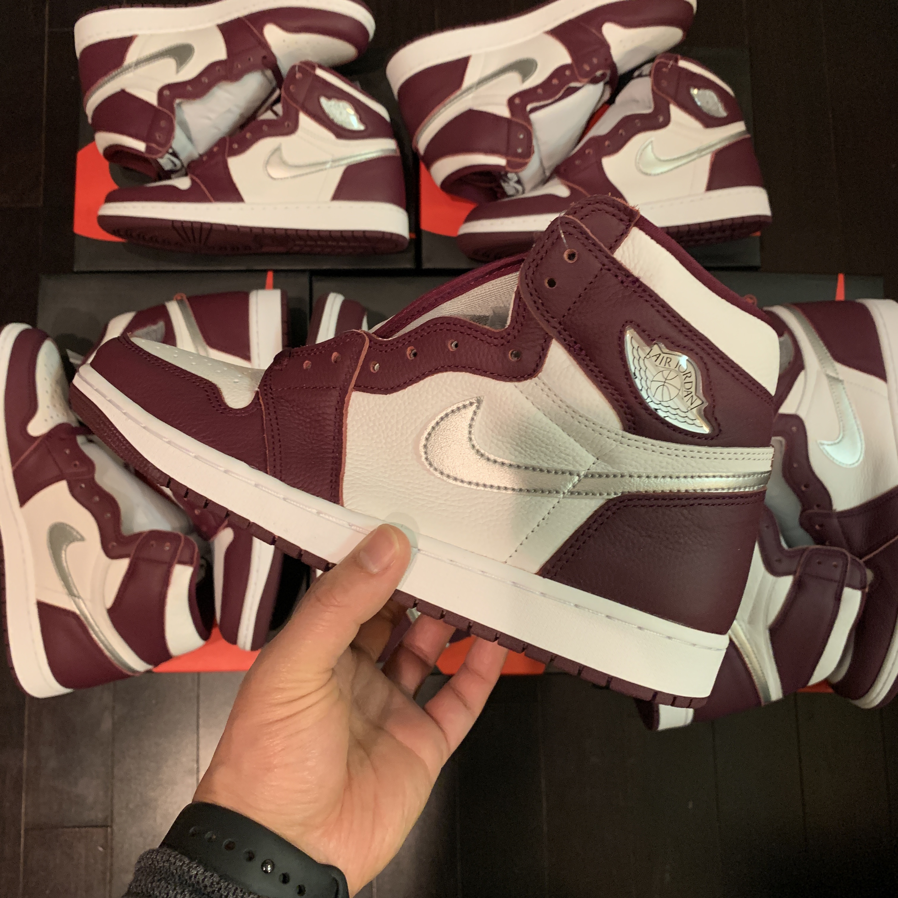 Jordan 1 Retro High OG Bordeaux, (GS) Jordan 1 Retro High OG Bordeaux 착용 스타일