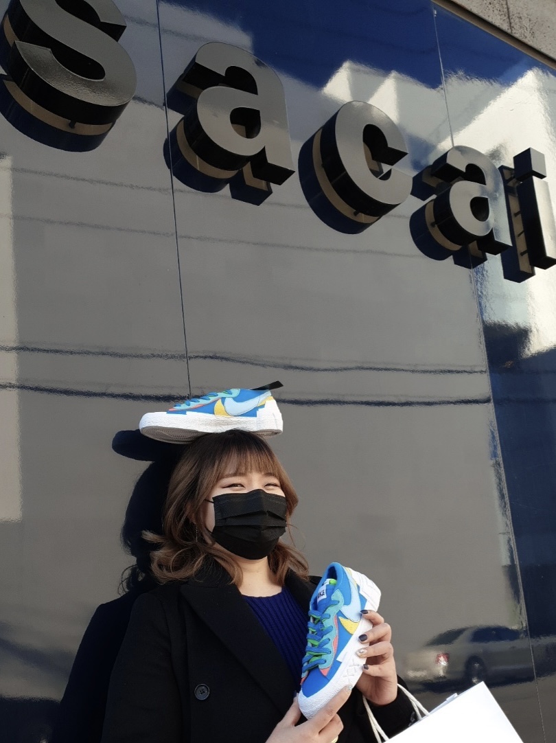 Nike x Sacai x Kaws Blazer Low Neptune Blue 착용 스타일 - 1