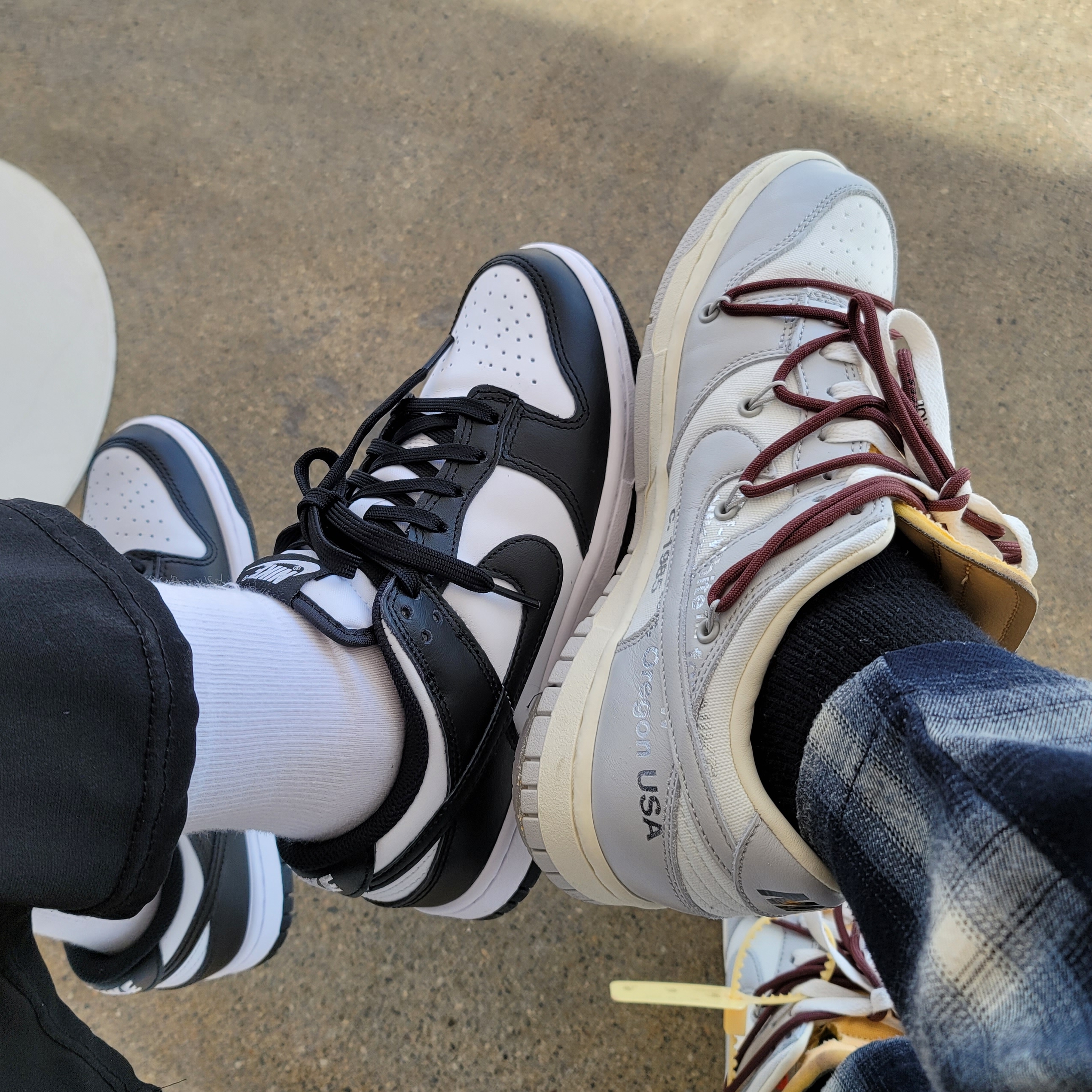 Nike x Off-White Dunk Low The 50 - Lot 46, (W) Nike Dunk Low Black 착용 스타일 - 3
