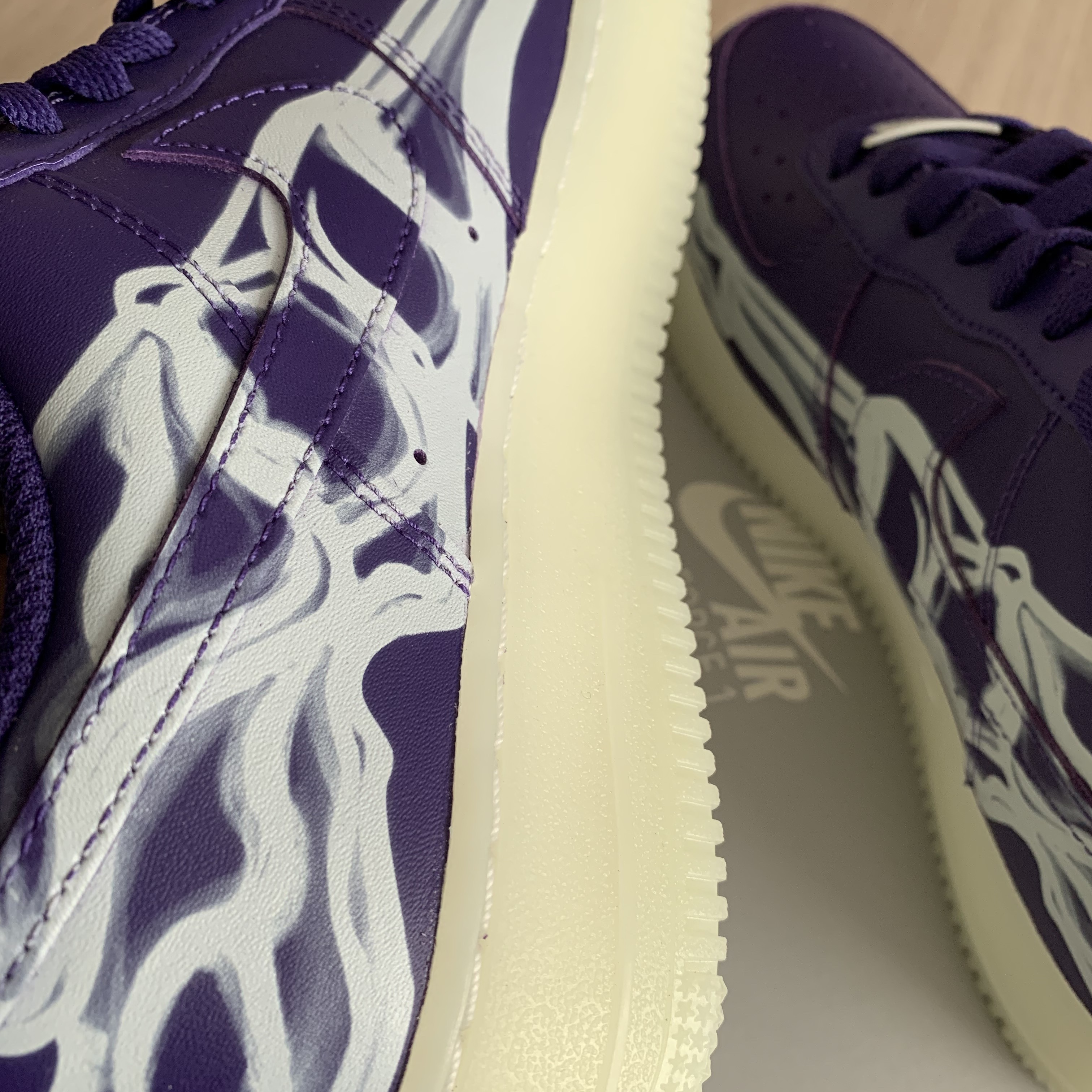 Nike Air Force 1 Low '07 Purple Skeleton 착용 스타일 - 4